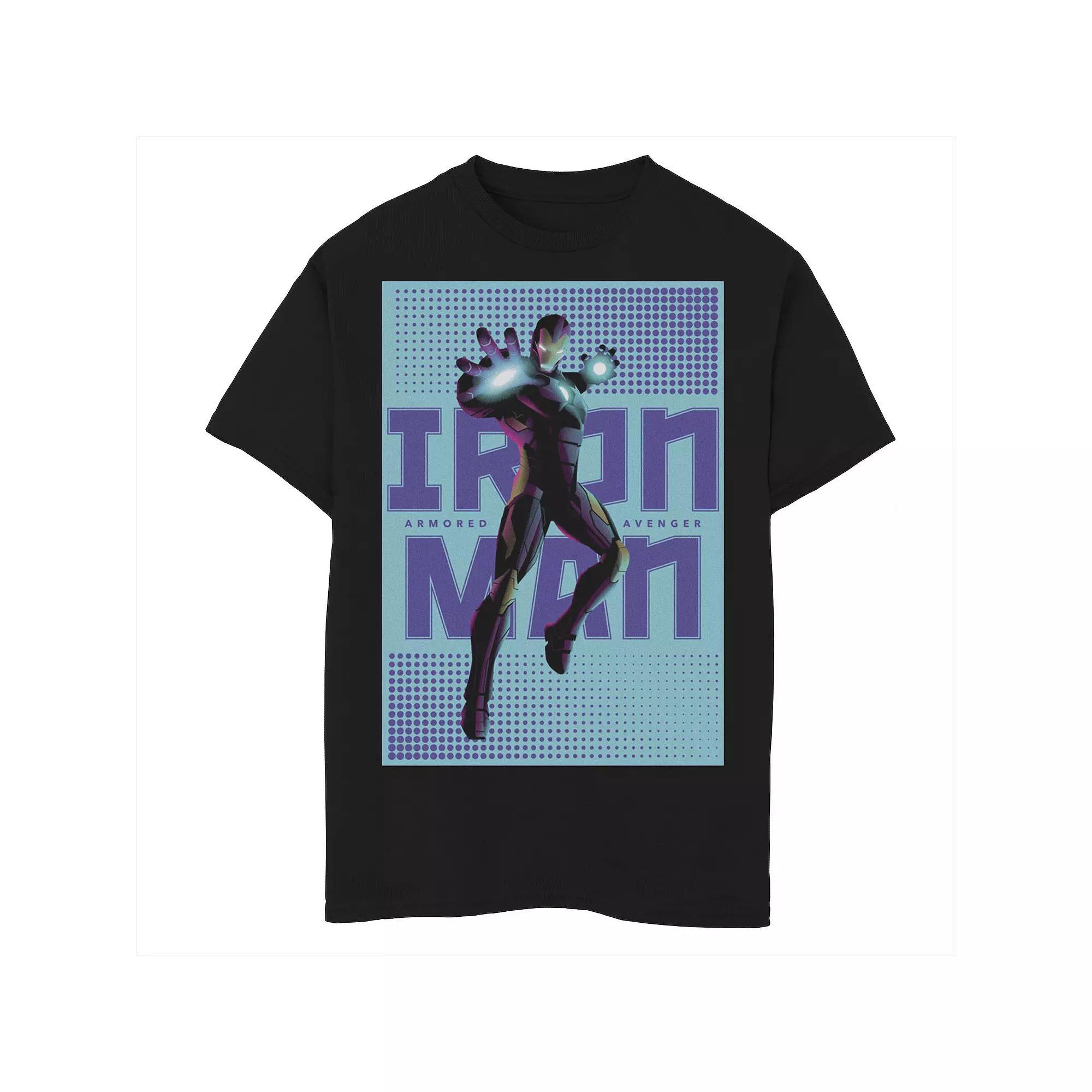 Boys 8-20 Marvel Iron Man Halftone Pop Art Poster Graphic Tee, Boy's, Size: Large, Black Product Image
