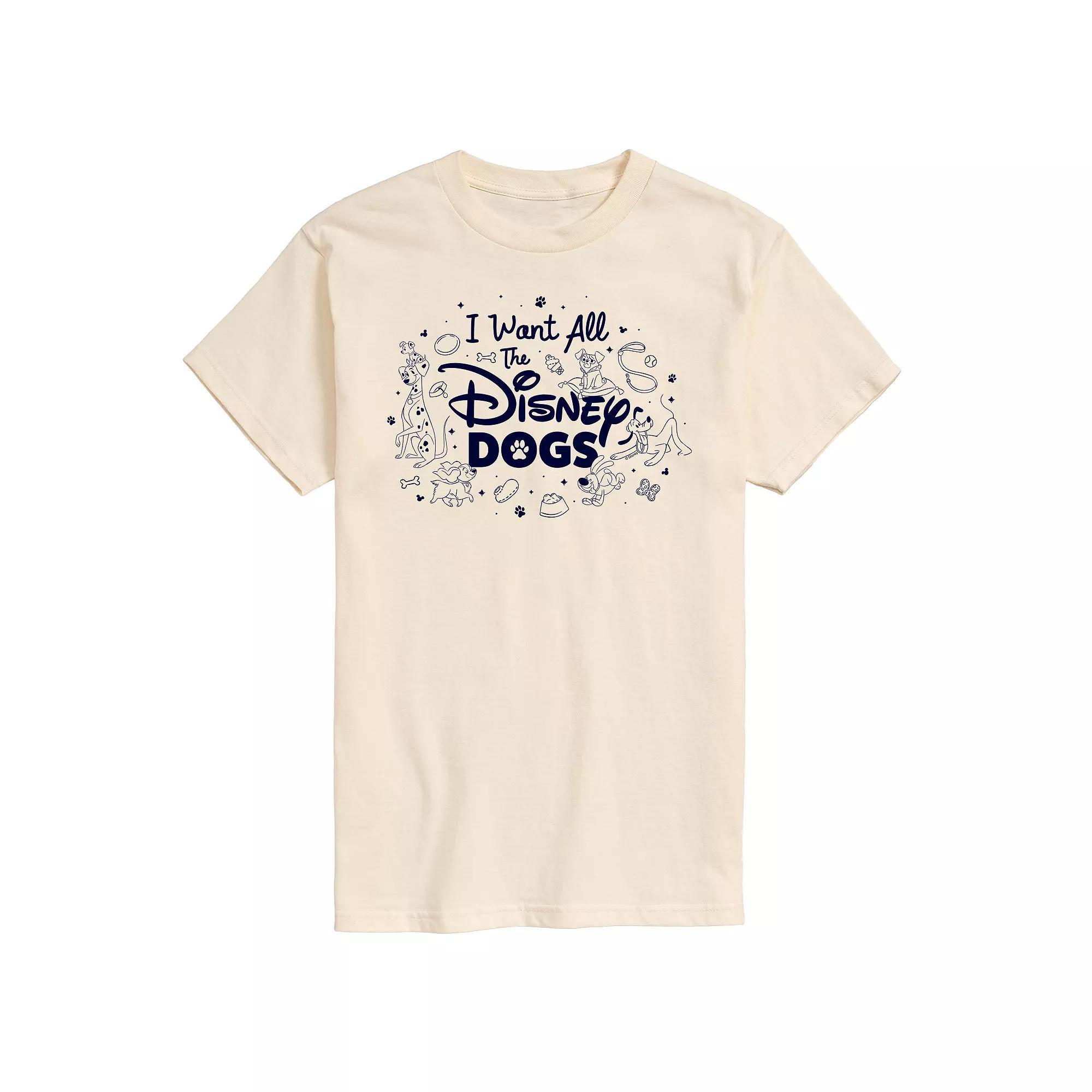 Disney Mens I Want All The Disney Dogs Graphic Tee Product Image