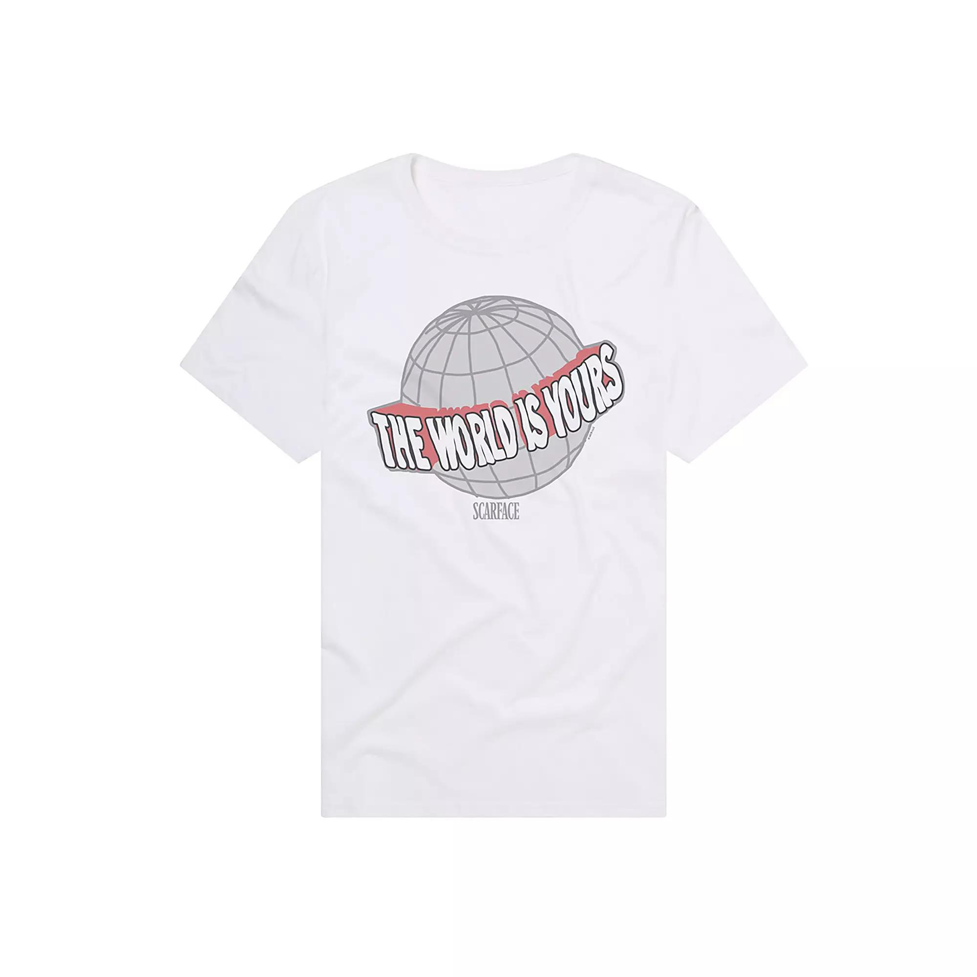 Men's Scarface "The World Is Yours" Graphic Tee, Size: Small, White Product Image