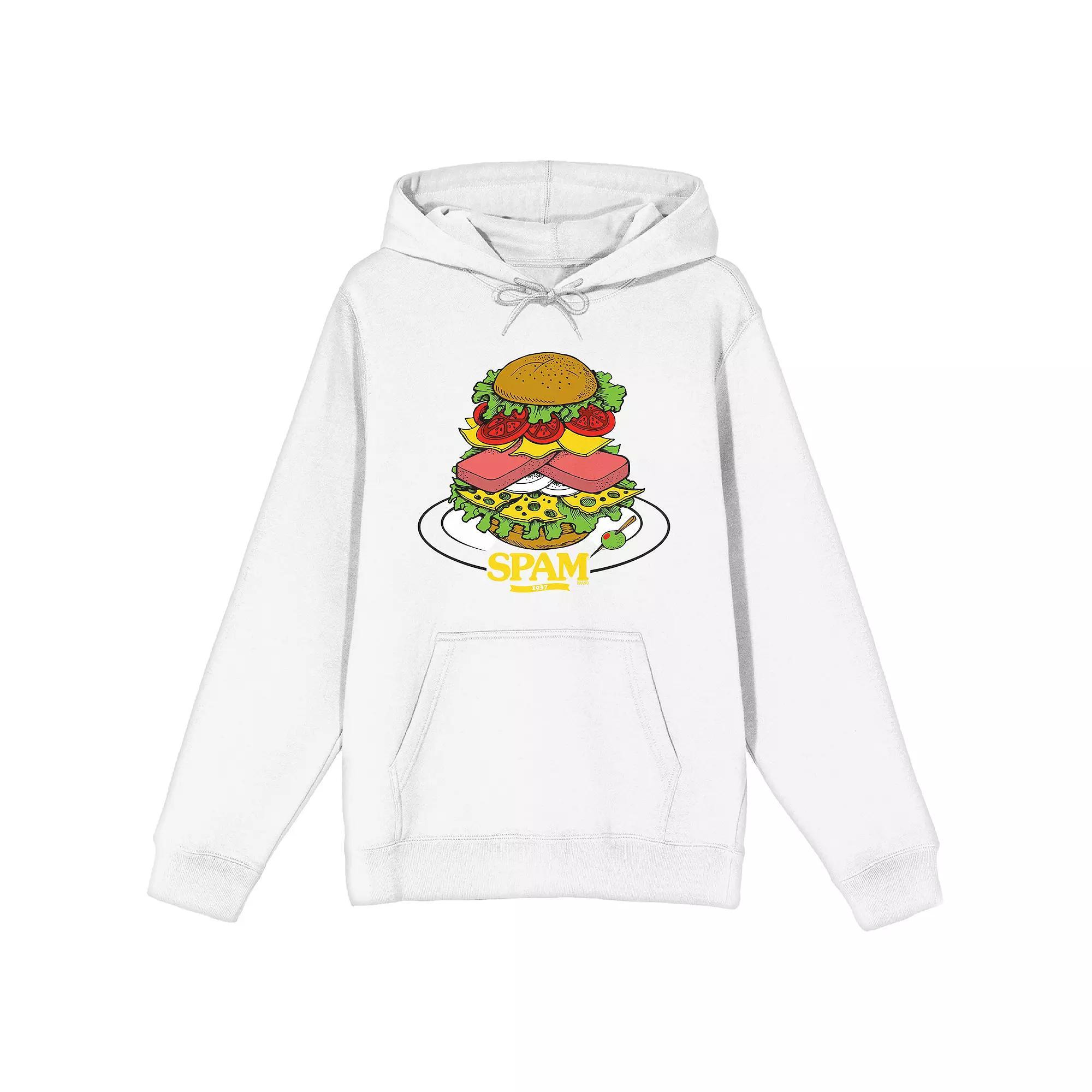 Men's Spam Brand 1937 Sandwich Hoodie, Size: XL, White Product Image