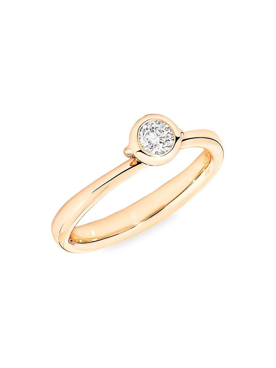Womens Classic Bouton 18K Rose Gold & Diamond Pav Ring Product Image