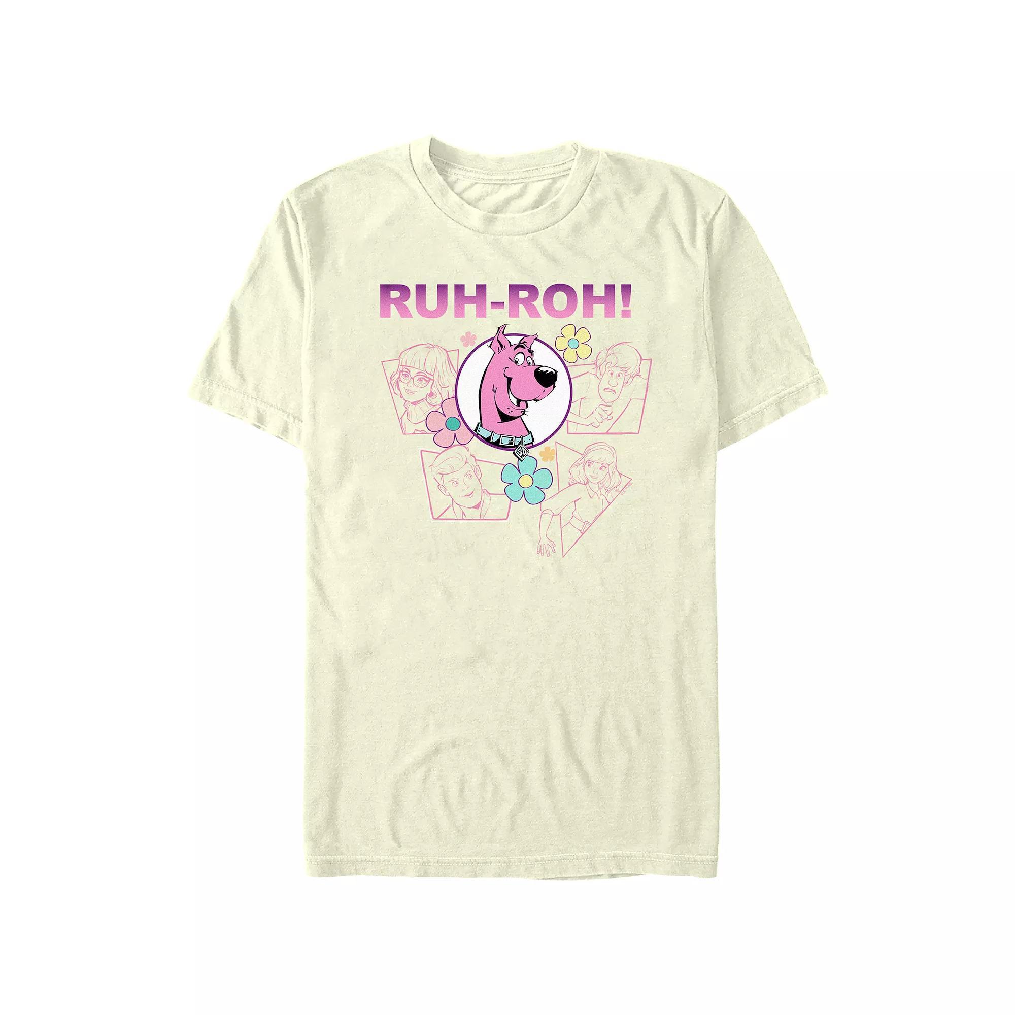 Juniors' Scooby-Doo Ruh-Roh! Boyfriend Graphic Tee, Women's, Size: Medium, Natural Product Image