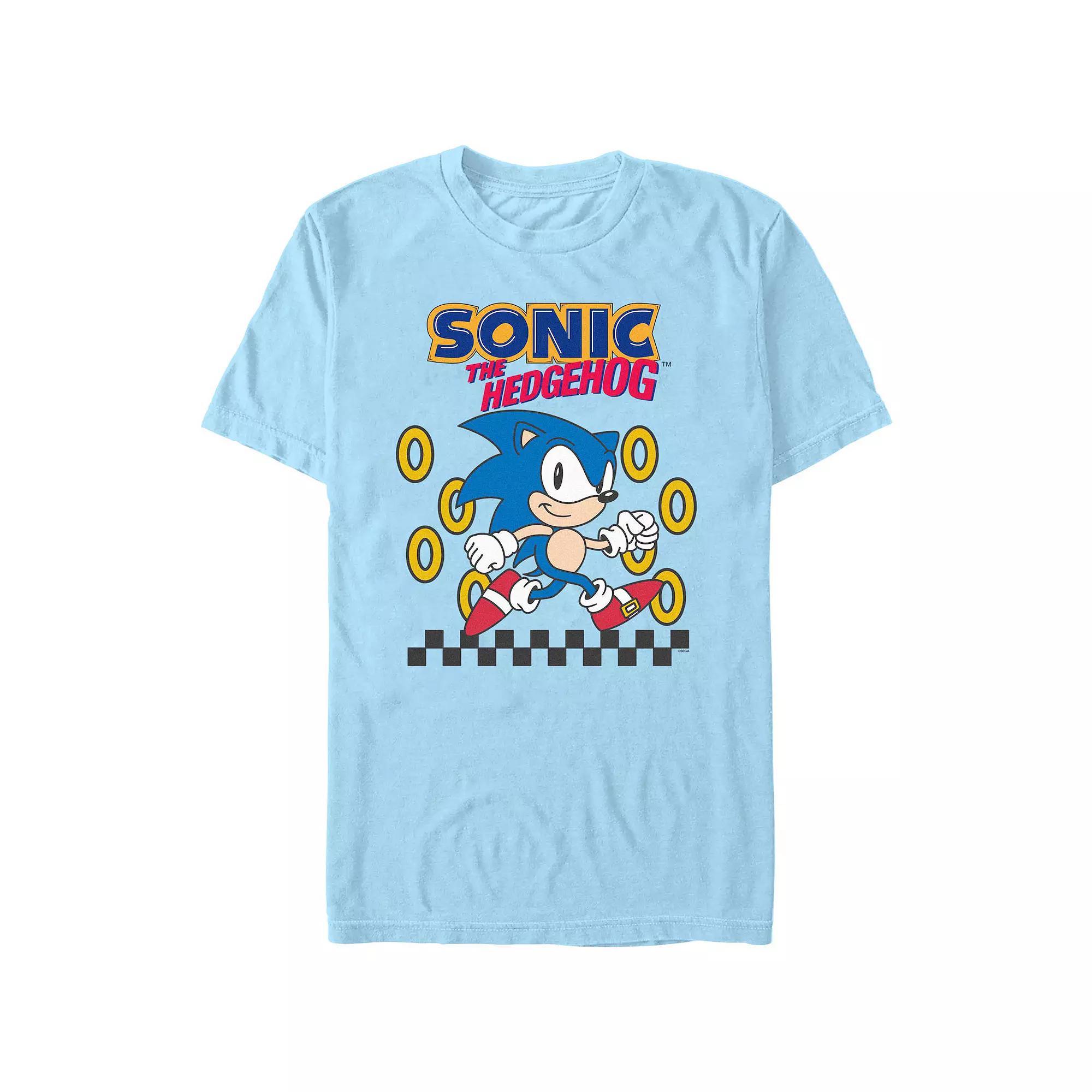 Men's Sonic The Hedgehog Graphic Tee, Size: Large, Light Blue Product Image
