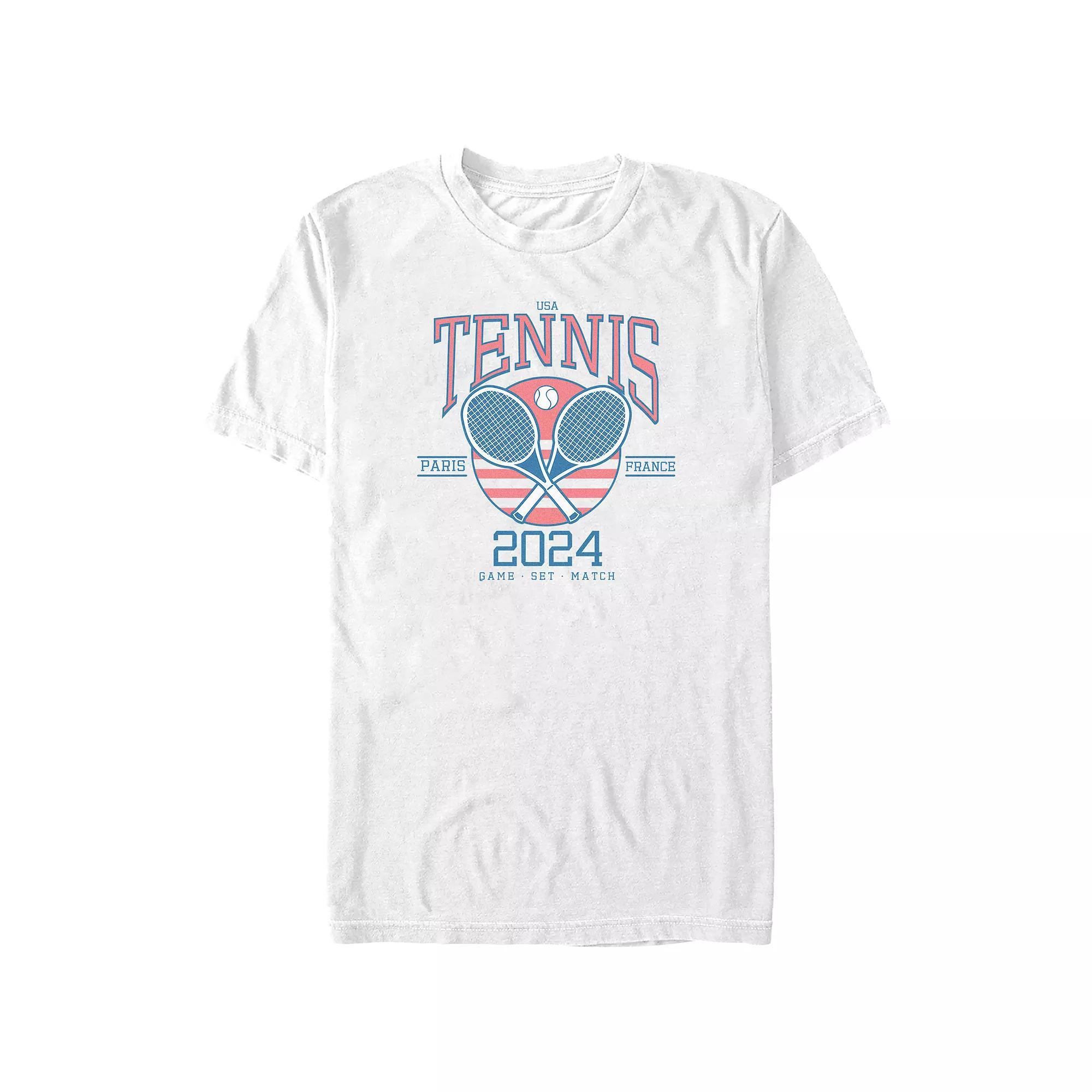 Big & Tall Tennis USA Paris 2024 Graphic Tee, Men's, Size: 4XL Tall, White Product Image
