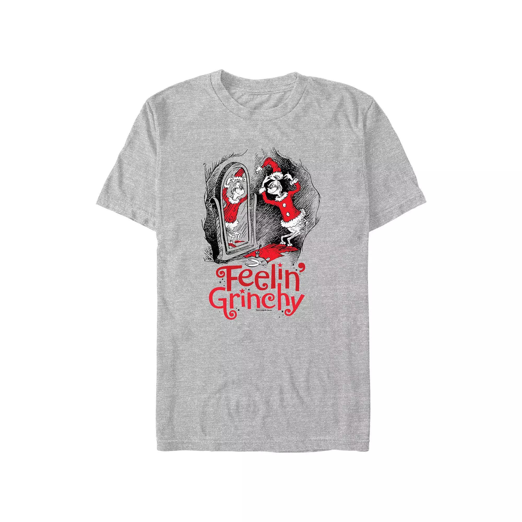 Big & Tall Dr. Seuss Feeling Grinchy Graphic Tee, Men's, Size: 4XL Tall, Athletic Grey Product Image
