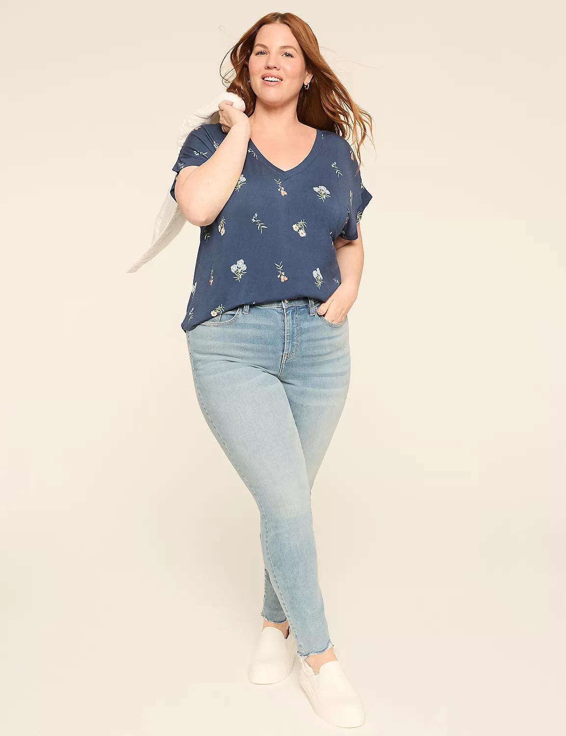 DreamFeel V-Neck Dolman-Sleeve Tee Product Image