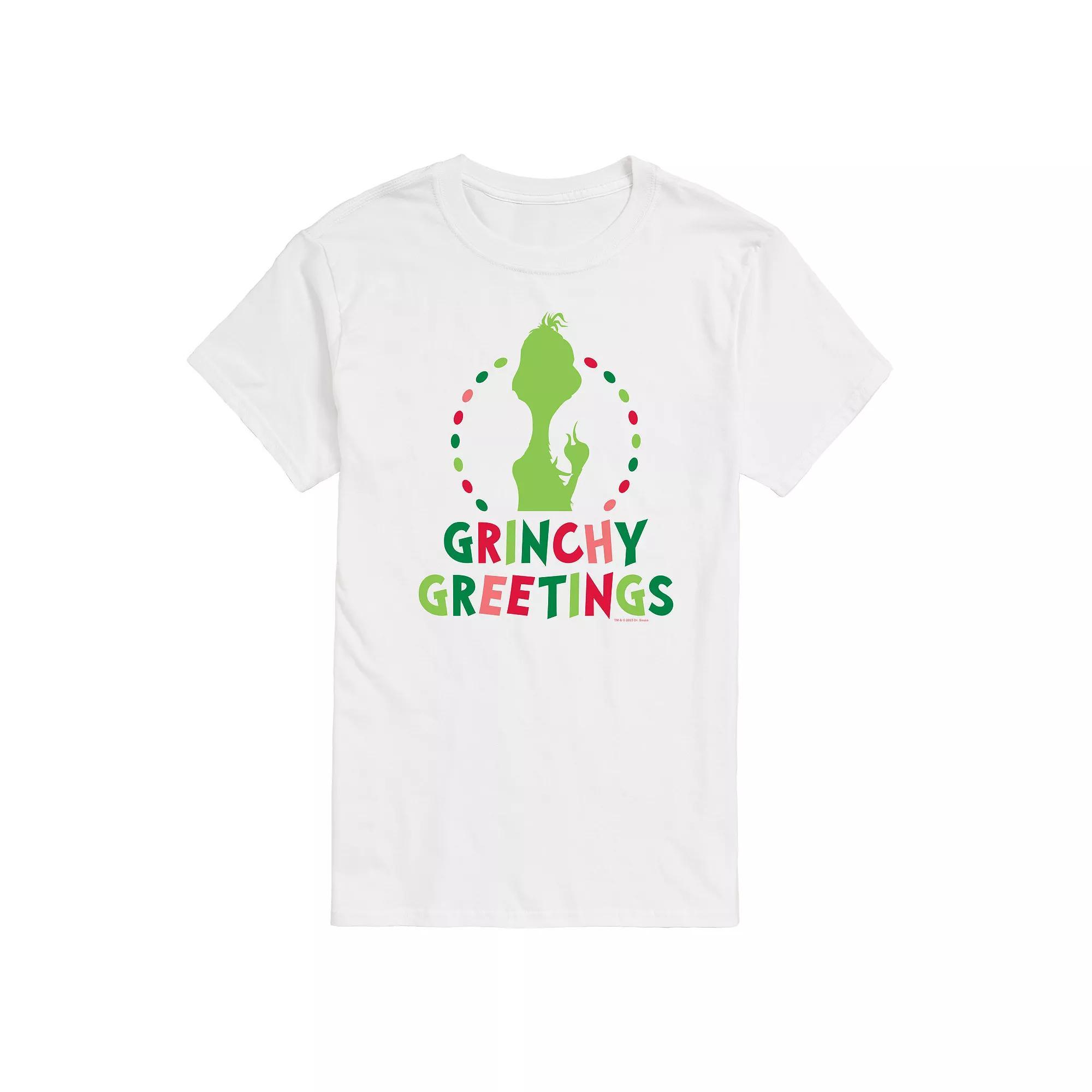 Mens Dr. Seuss The Grinch Grinchy Greetings Graphic Tee Blue Product Image