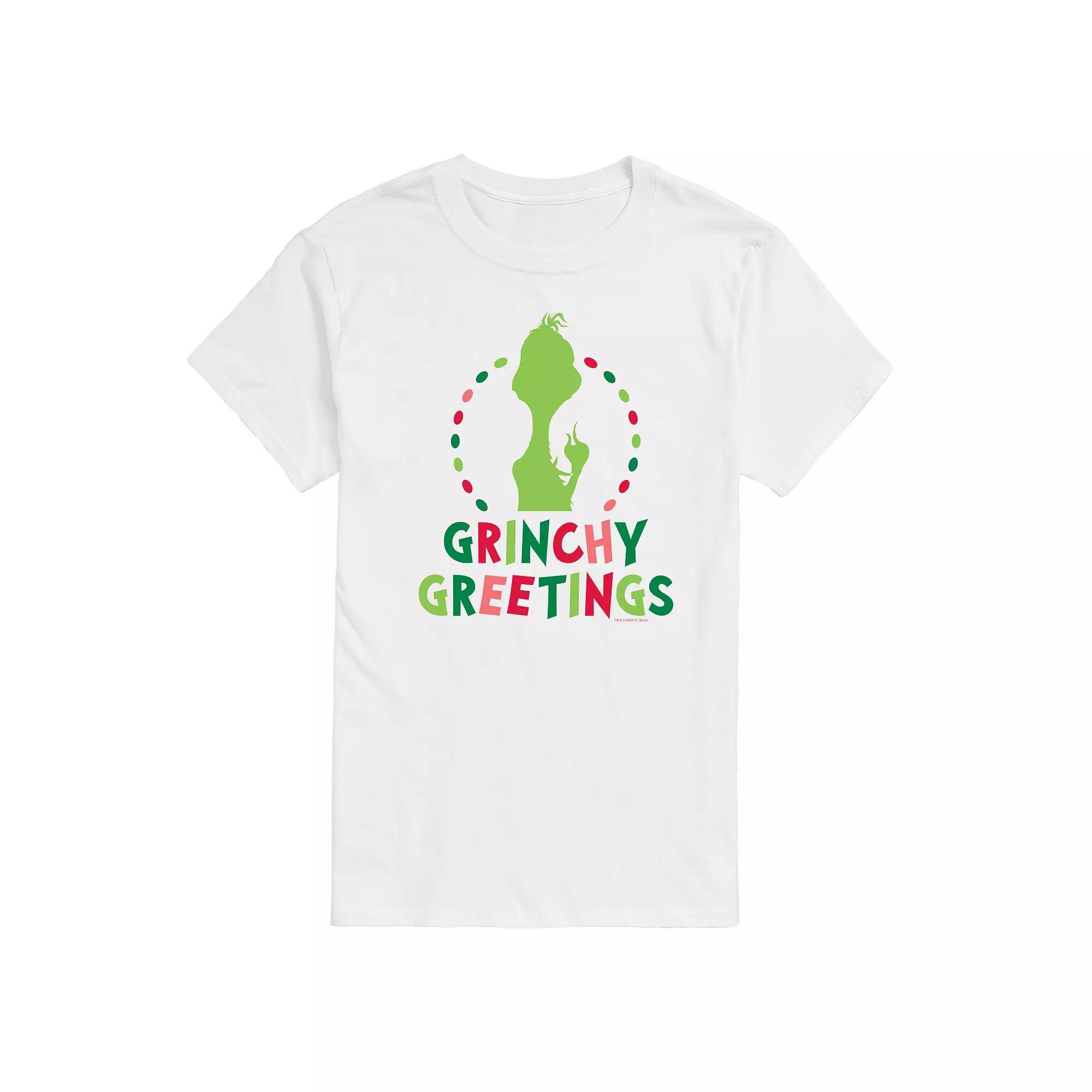 Mens Dr. Seuss The Grinch Grinchy Greetings Graphic Tee Blue Product Image