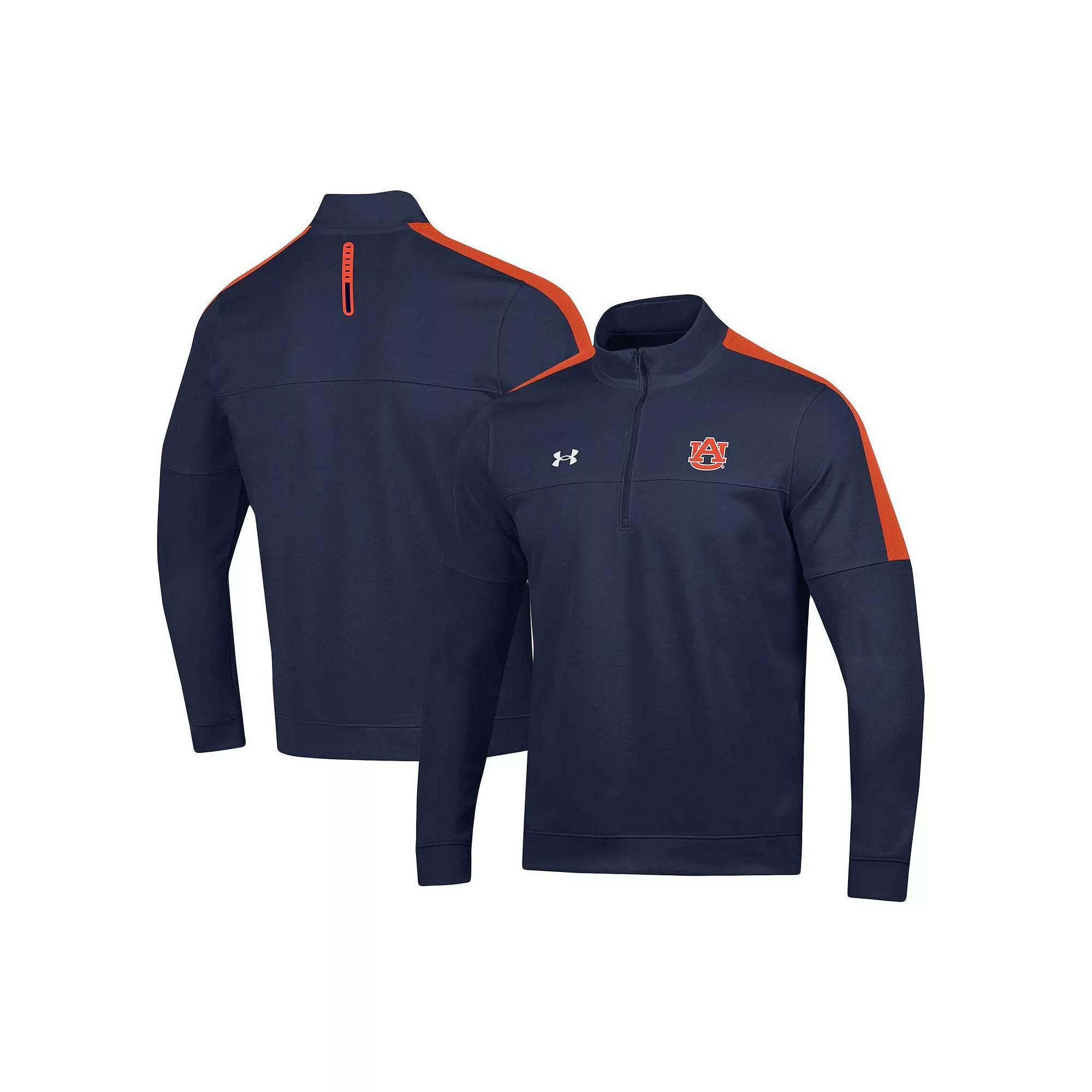 Men's Under Armour Navy Auburn Tigers Motivate Half-Zip Jacket, Size: Large, Blue Product Image