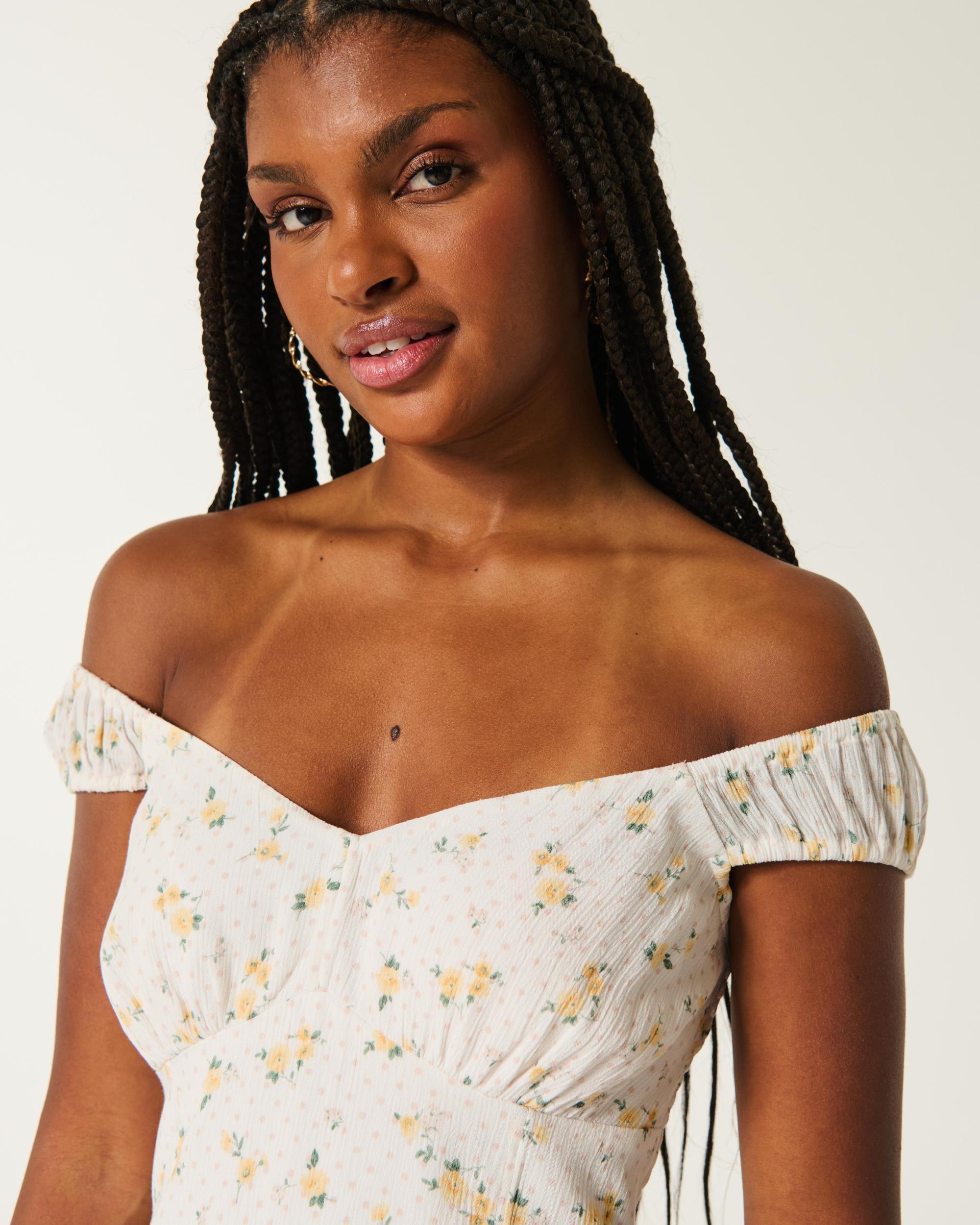 High-Low Hem Twist-Bust Midi Dress Product Image