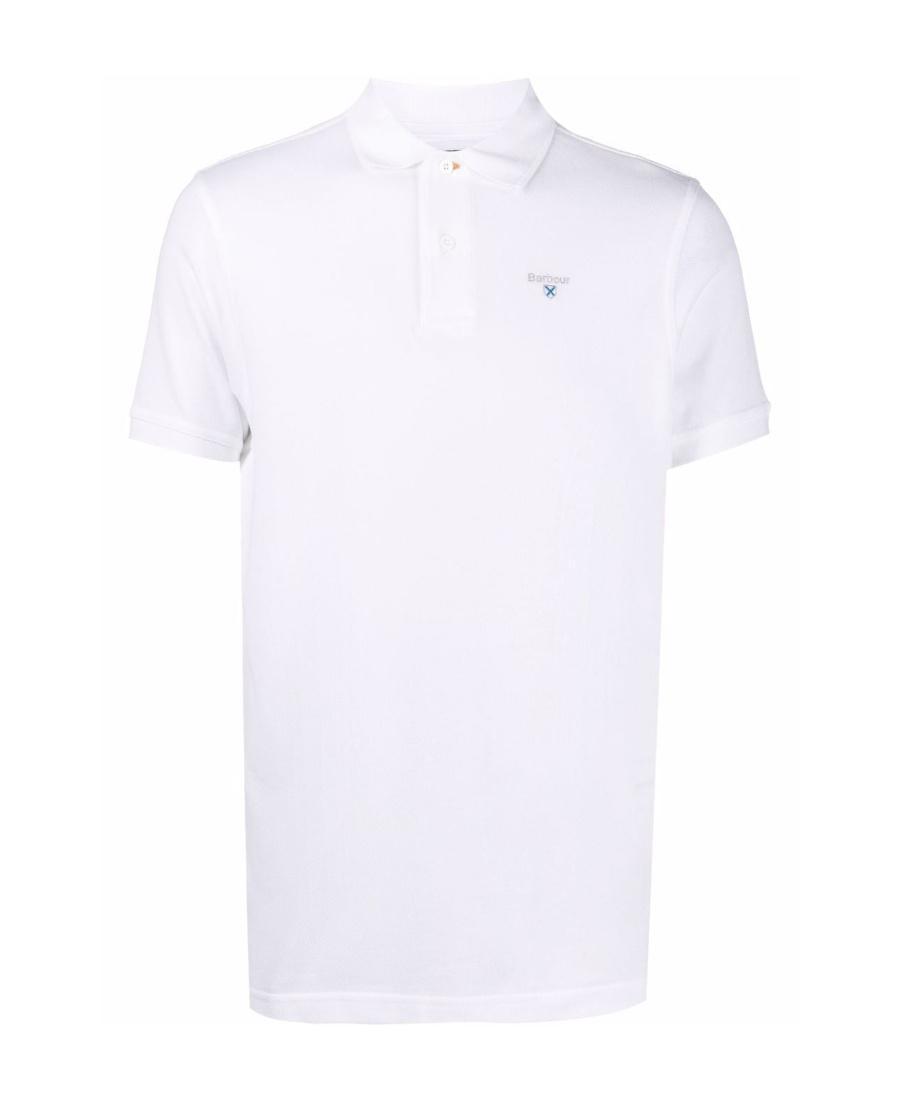 BARBOUR Logo Embroidered Polo Shirt In White Product Image
