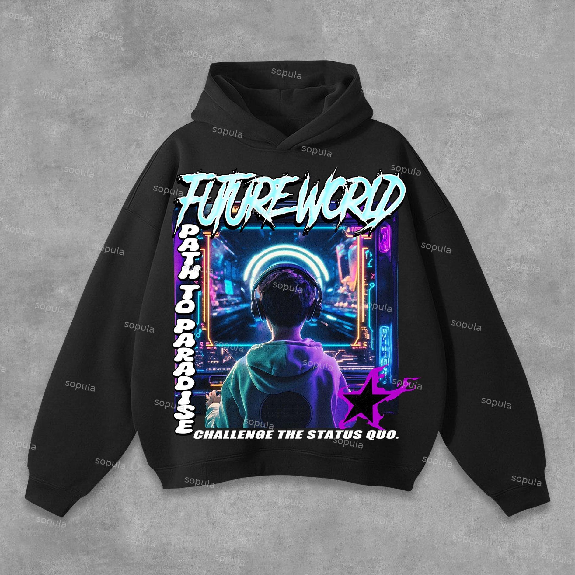 Sopula Jesus Retro Fade Portrait Graphic Hoodie Product Image