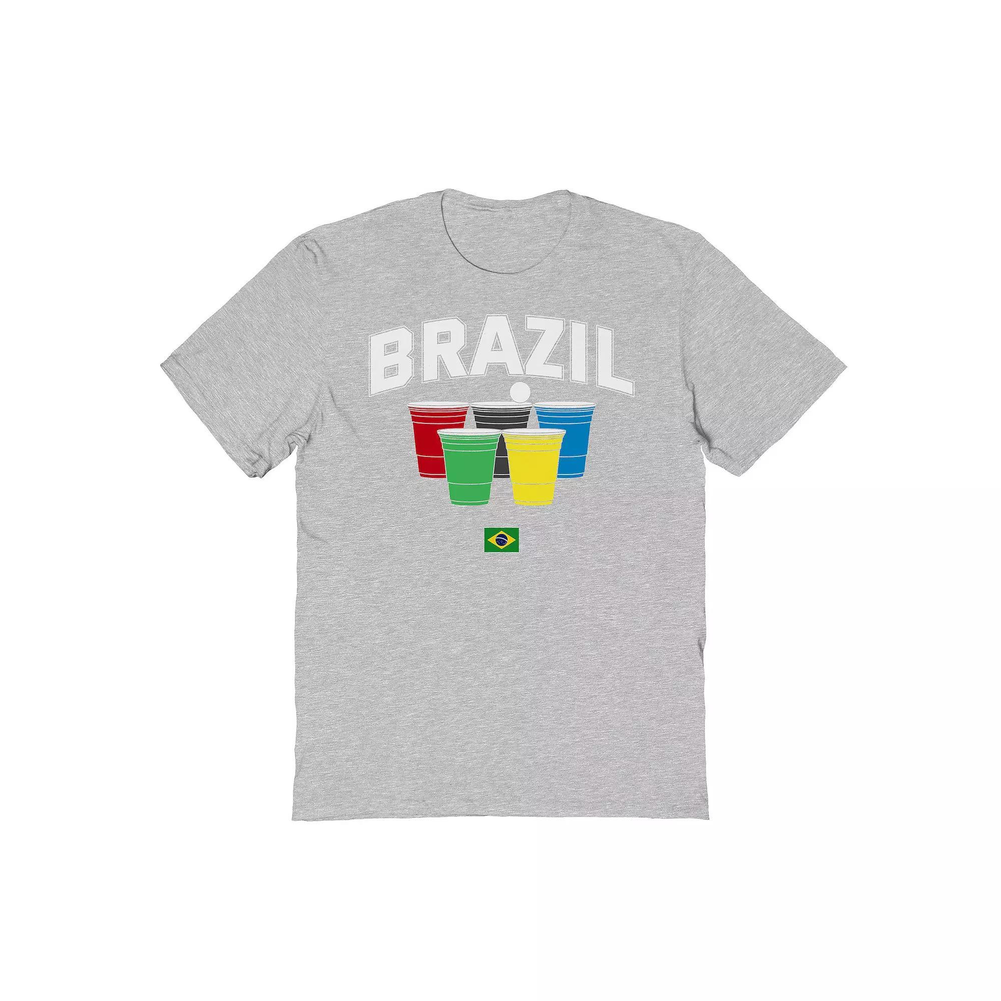 Men's Brazil Solo Cups Graphic Tee, Size: Small, Sport Gray Product Image