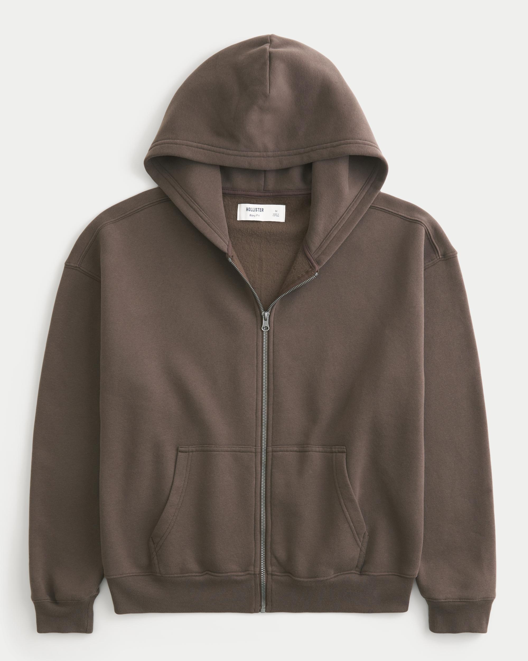 Boxy Flame Graphic Zip-Up Hoodie Product Image