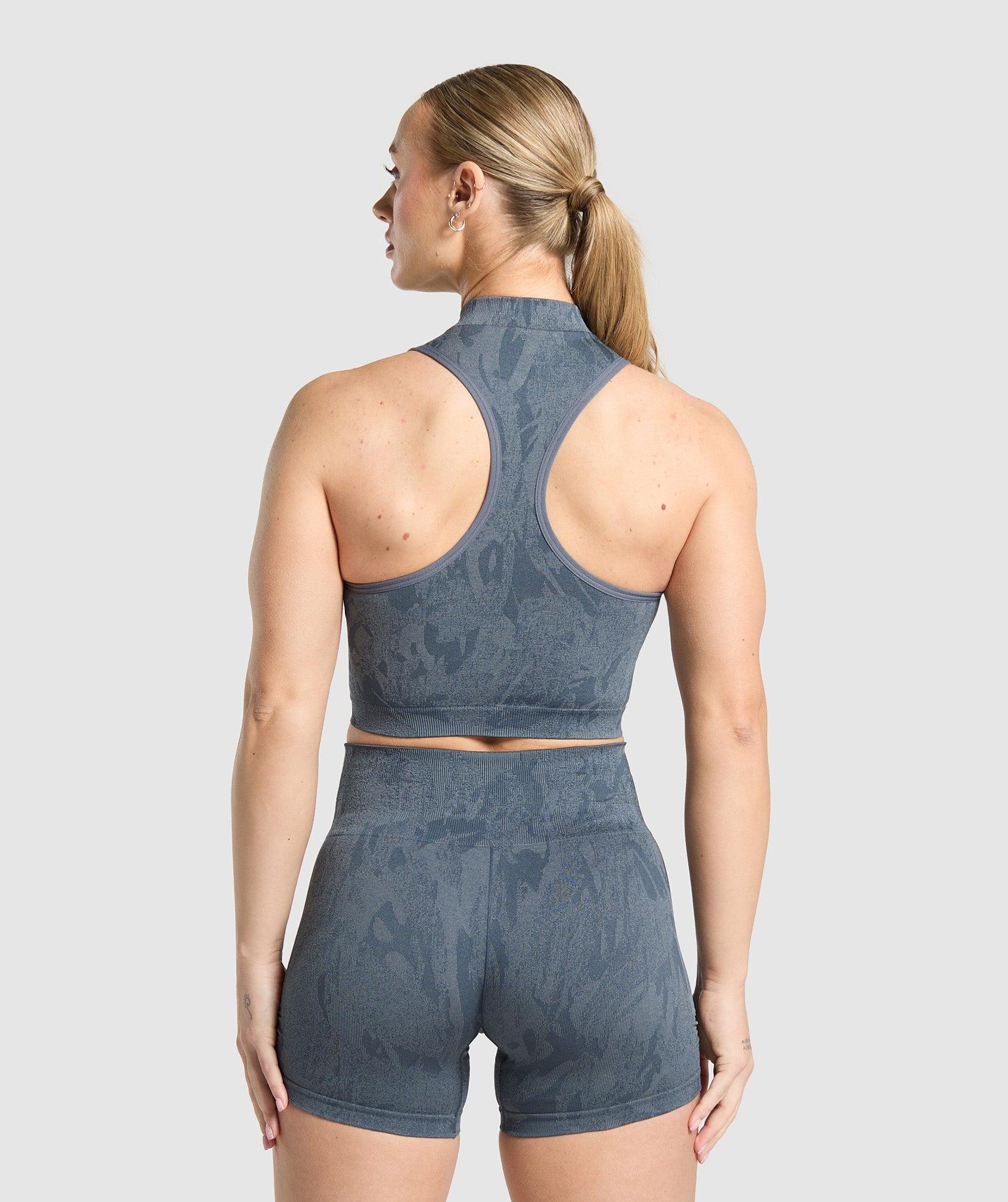 Adapt Camo Seamless Zip Up Crop Top Product Image