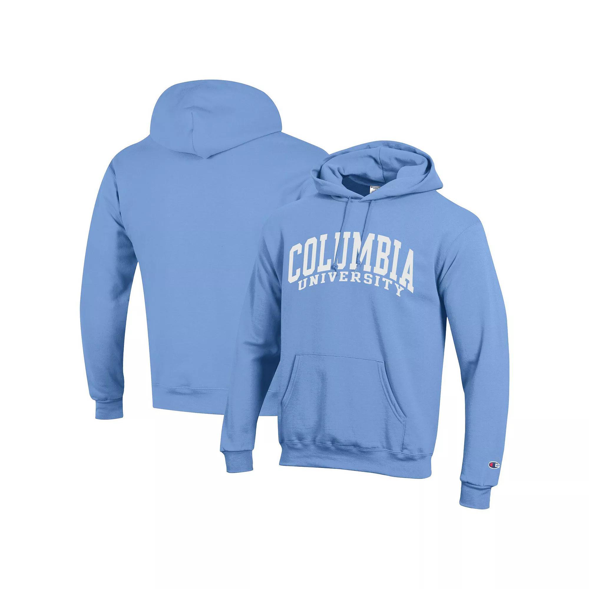 Men's Champion  Light Blue Columbia University Basic Arch Fleece Pullover Hoodie, Size: Large, Nc2 Light Product Image