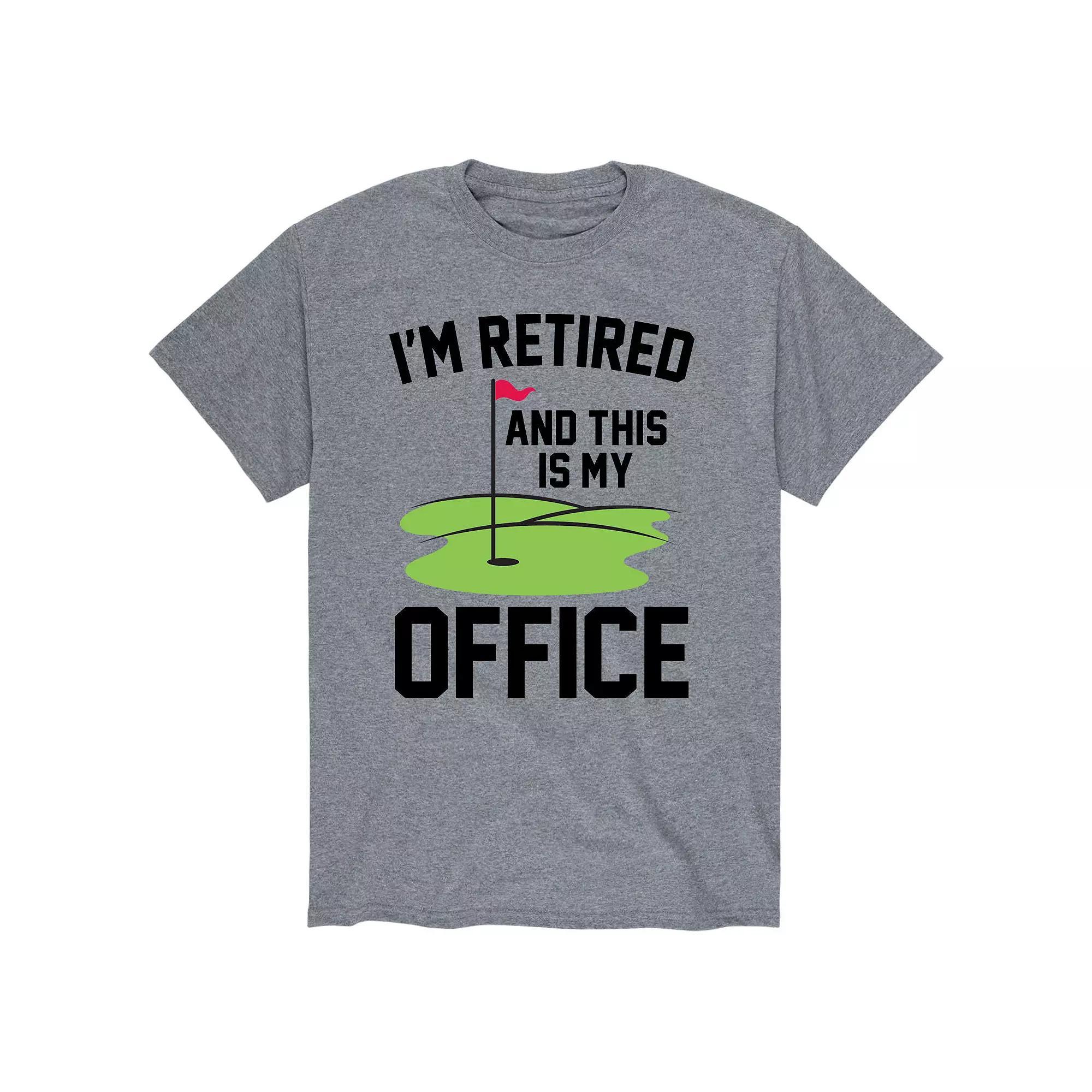 Big & Tall Golf "I'm Retired" Golf Green Office Graphic Tee, Men's, Size: 3XB, Gray Product Image