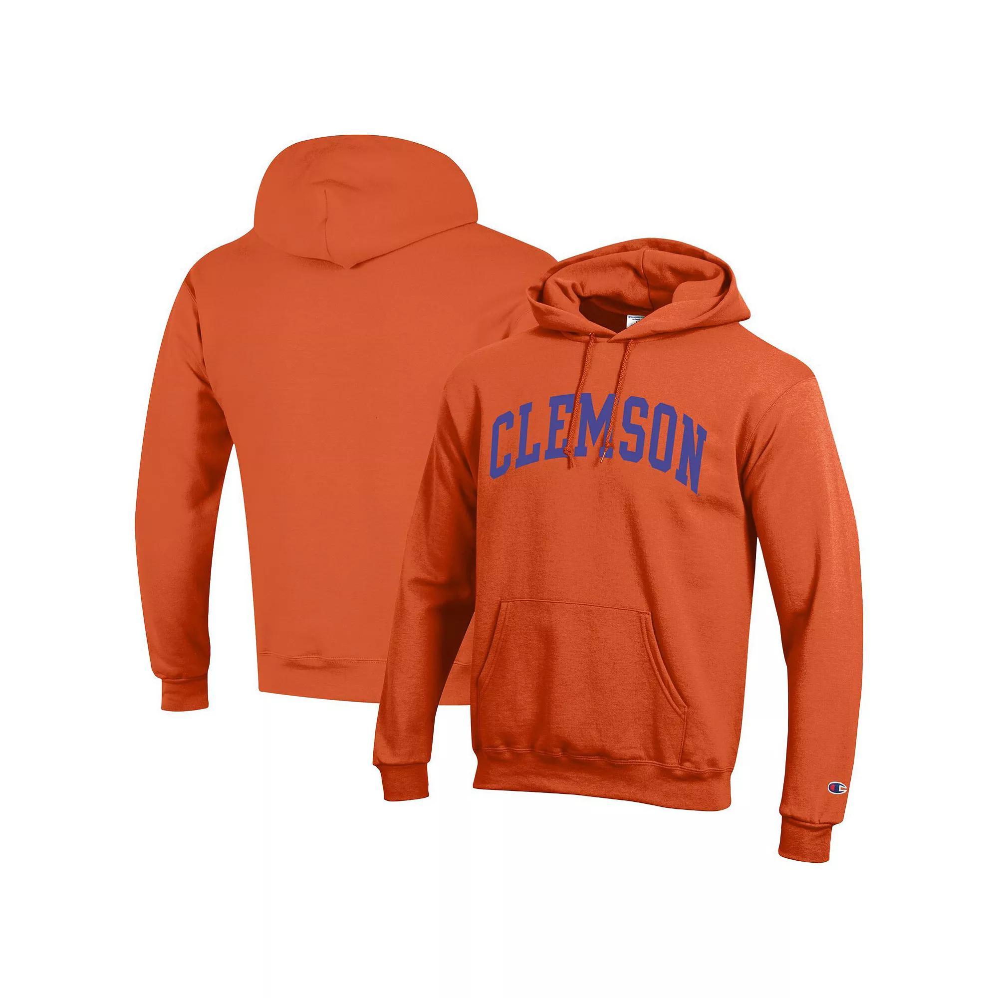 Men's Champion  Orange Clemson Tigers Basic Arch Fleece Pullover Hoodie, Size: Large Product Image