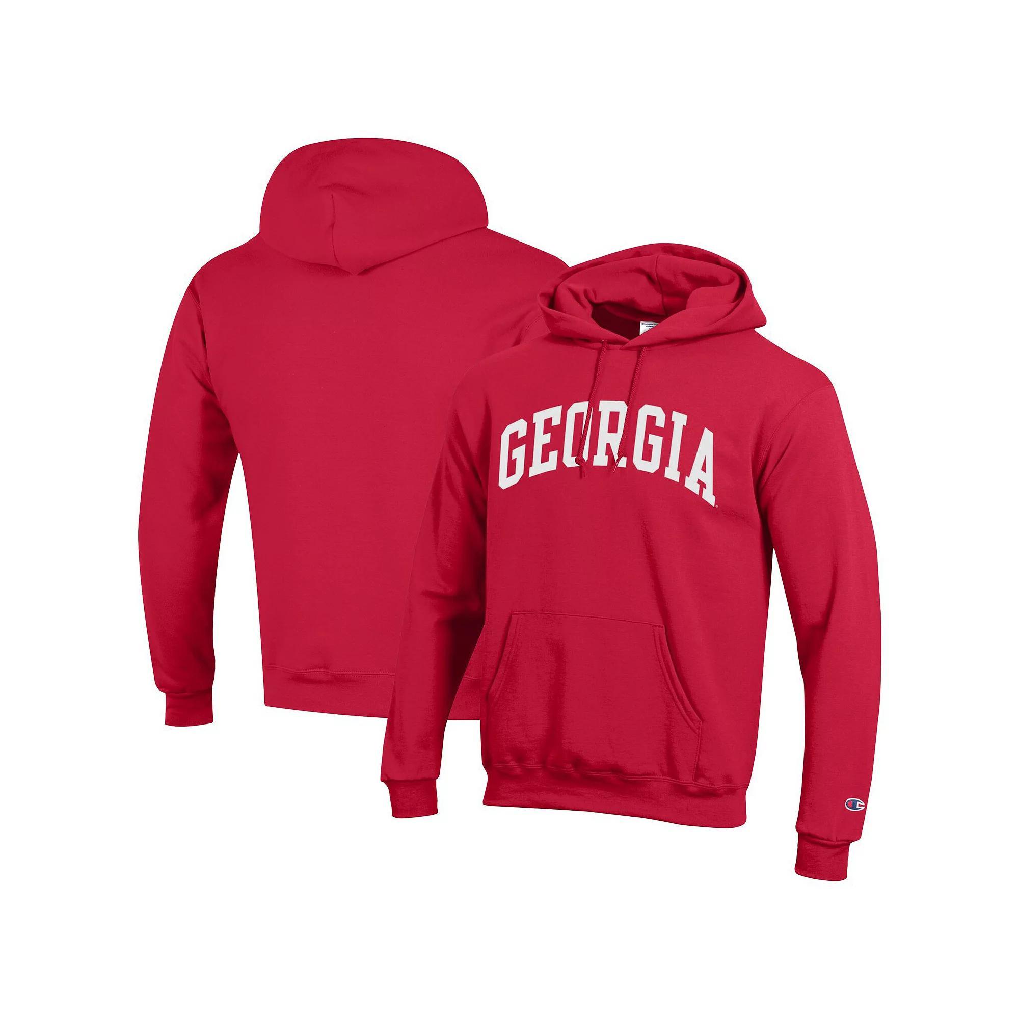 Men's Champion  Red Georgia Bulldogs Basic Arch Fleece Pullover Hoodie, Size: Small Product Image