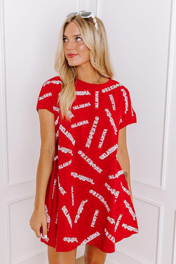 School Spirit Sequin Embroidered Mini Dress in Oklahoma Product Image