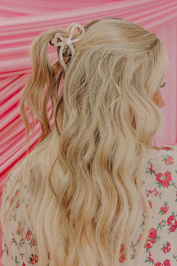 Coquette Cutie Bow Hair Claw Clip in Champagne Product Image