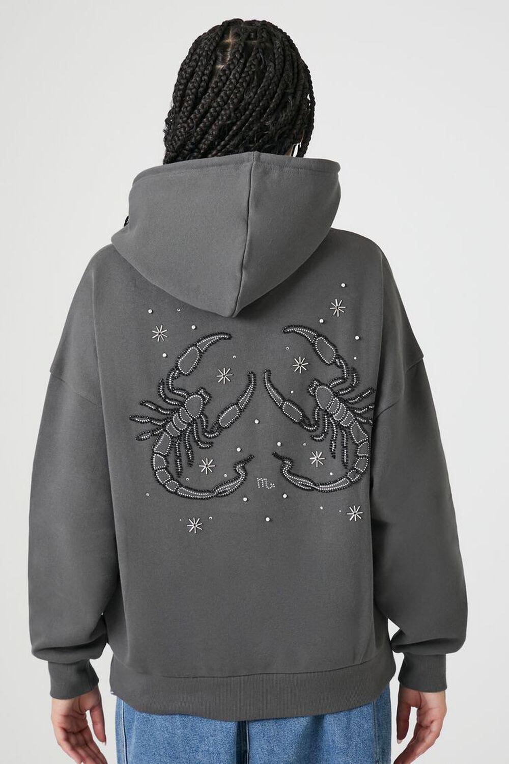 Fleece Rhinestone Scorpio Graphic Hoodie | Forever 21 Product Image