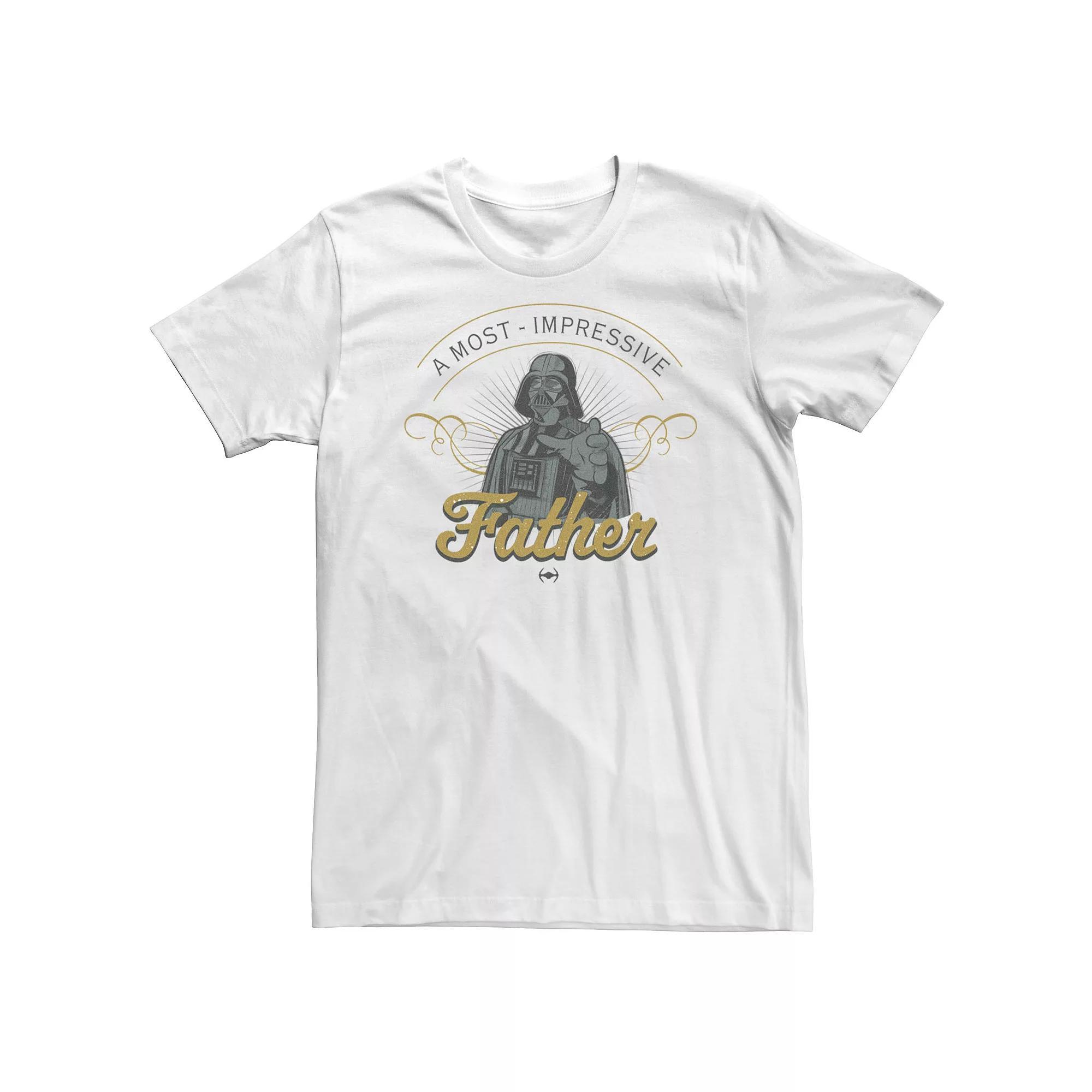 Big & Tall Star Wars A Most Impressive Father Tee, Men's, Size: 4XL Tall, White Product Image