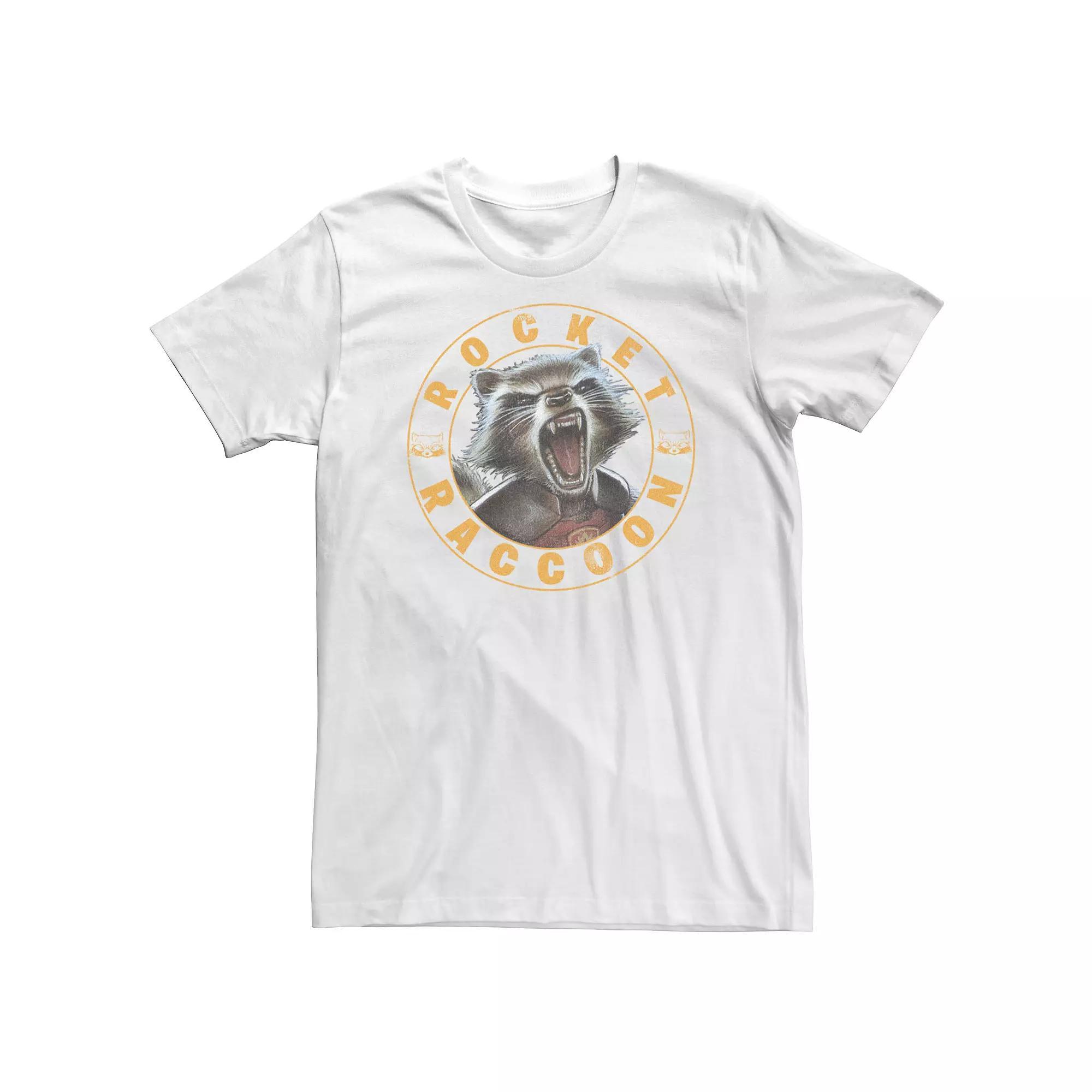 Big & Tall Marvel Guardians Of The Galaxy Rocket Raccoon Snarling Portrait Tee, Men's, Size: 5XL, White Product Image