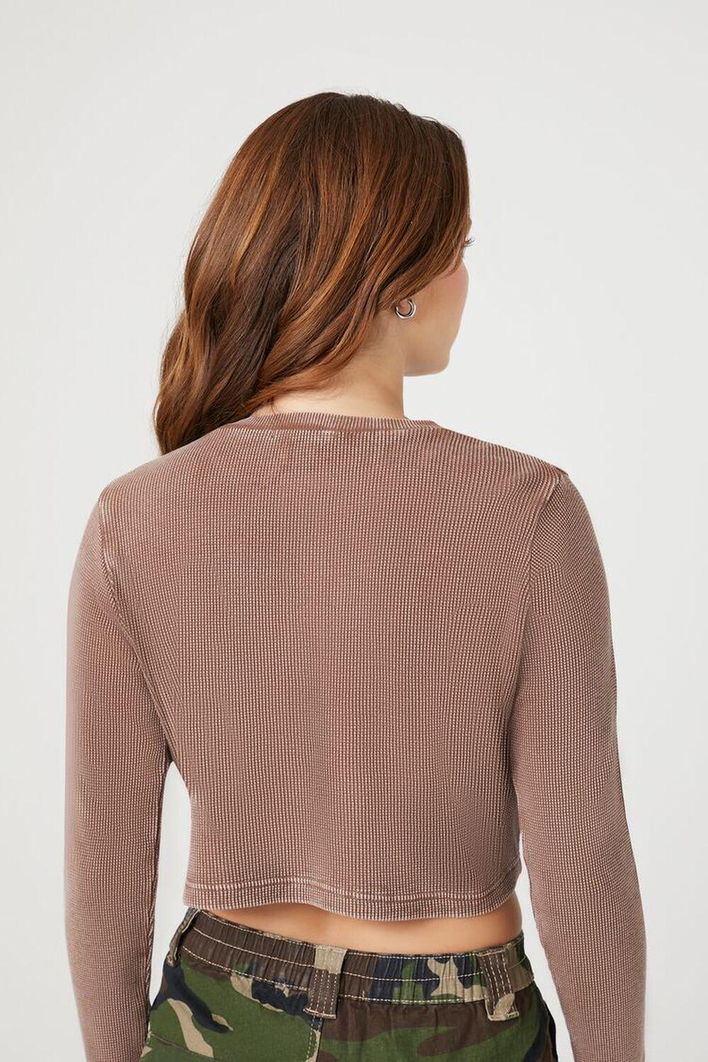 Cotton Ribbed Cropped Henley Top | Forever 21 Product Image