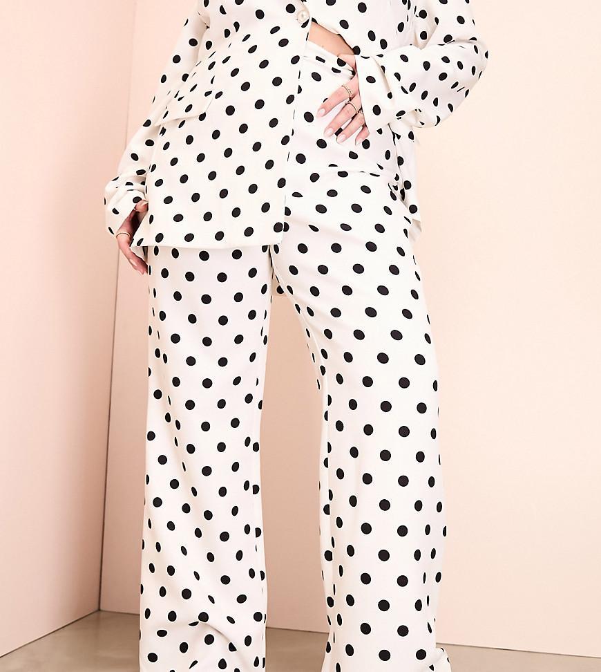 ASOS LUXE Curve tailored suit pants in spot print - part of a set Product Image