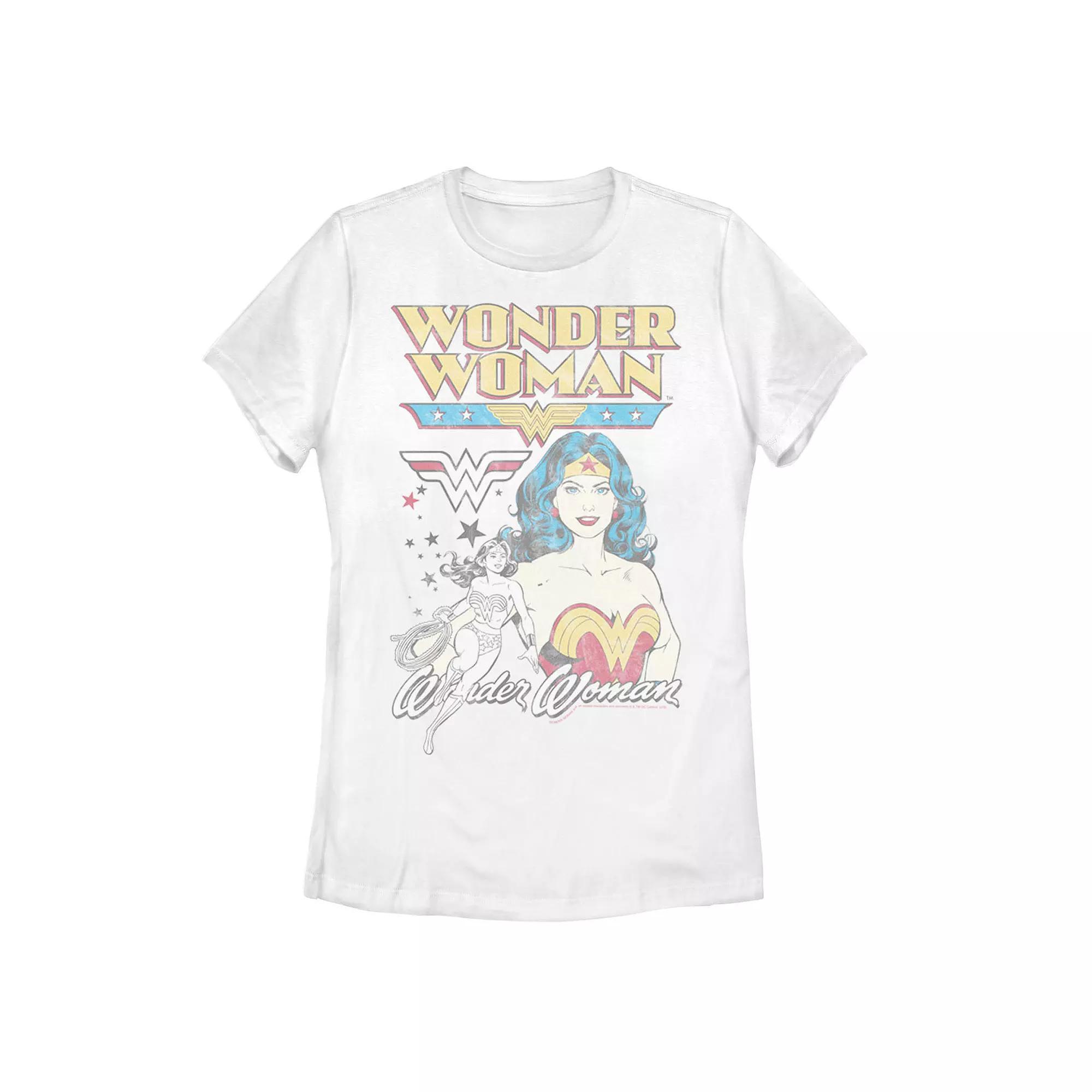Juniors' DC Comics Wonder Woman Vintage Graphic Tee, Girl's, Size: Medium, White Product Image