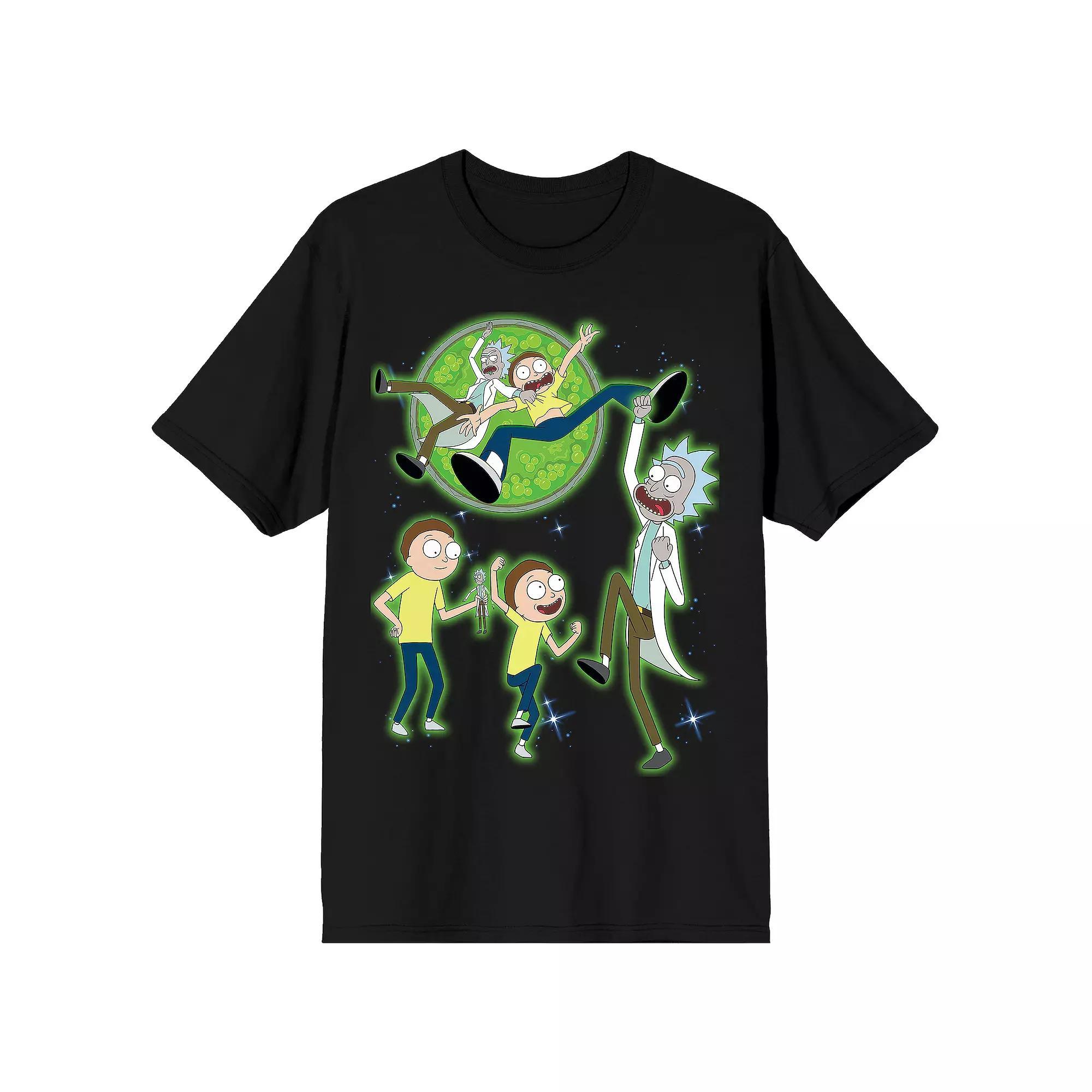 Men's Rick & Morty Portal Lasso Graphic Tee, Size: Large, Black Product Image