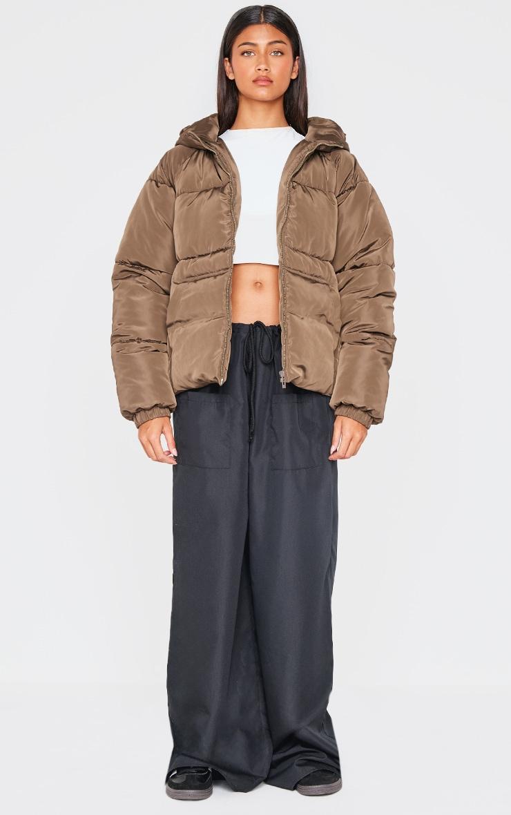  Chocolate Hooded Padded Jacket Product Image