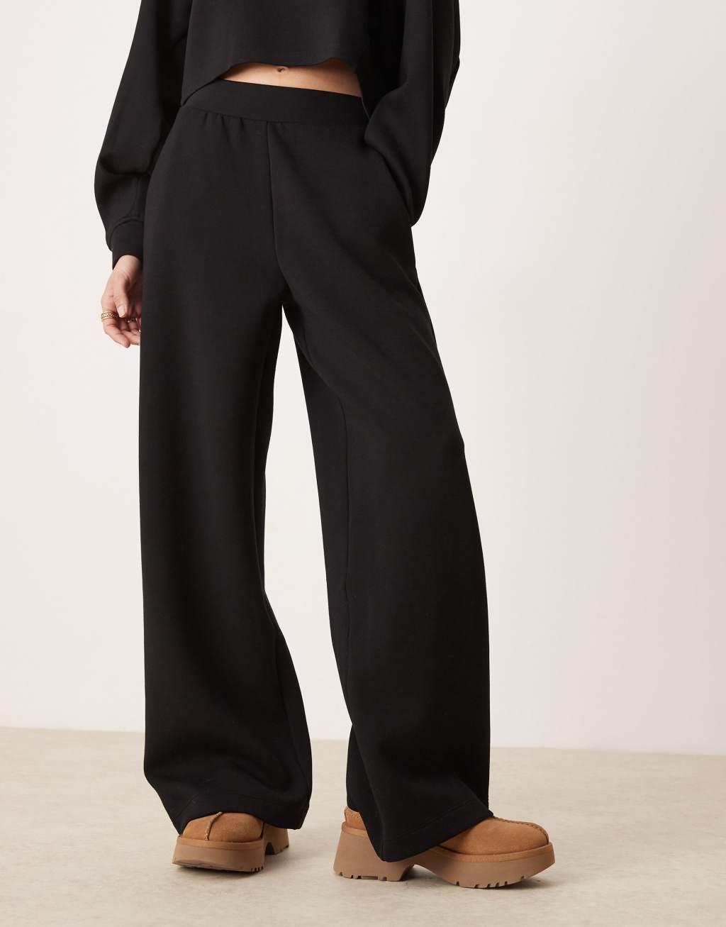 Miss Selfridge scuba wide leg sweatpants Product Image