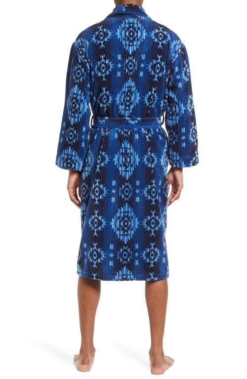 Majestic International Men's Gifted Cotton Terry Velour Robe in Blue at Nordstrom, Size Small Product Image