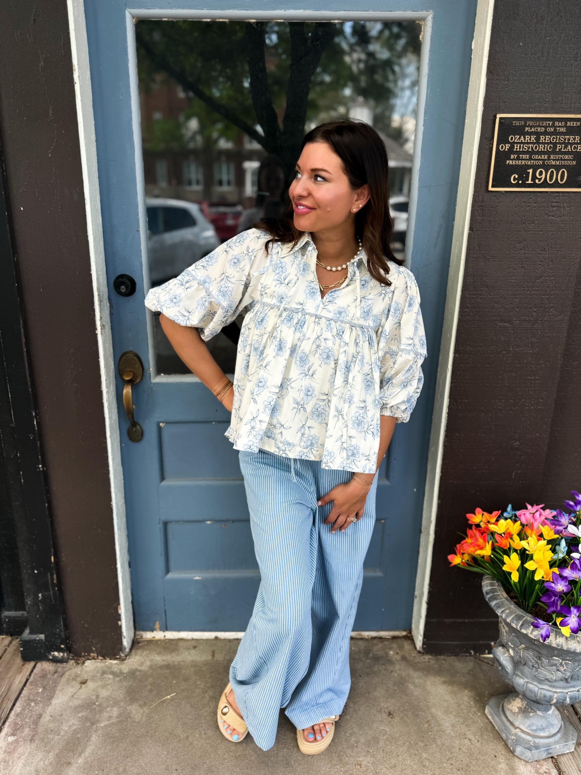 Azure Floral Top Product Image