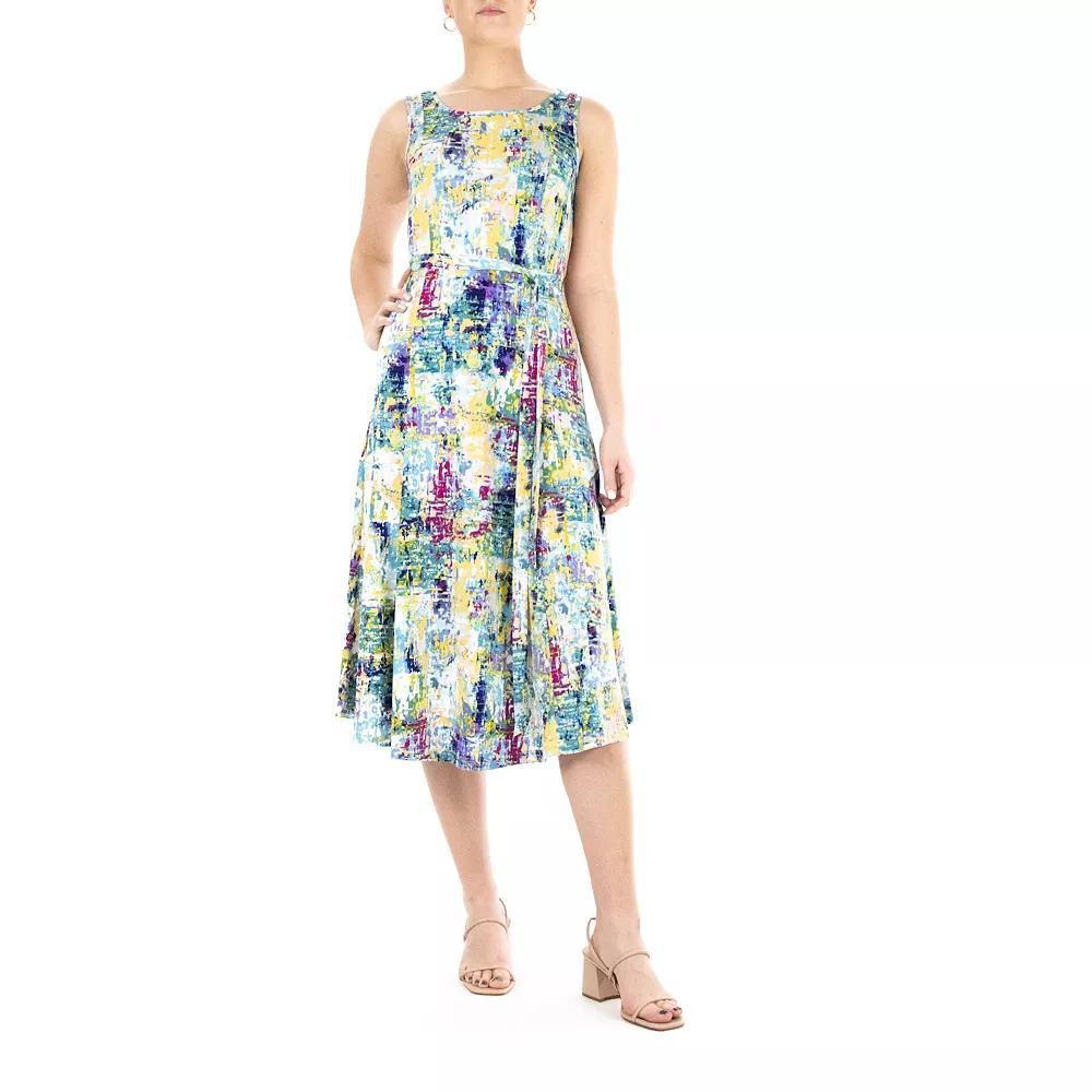 Women's Nina Leonard Print Midi Dress, Size: XL, Blue Team Product Image