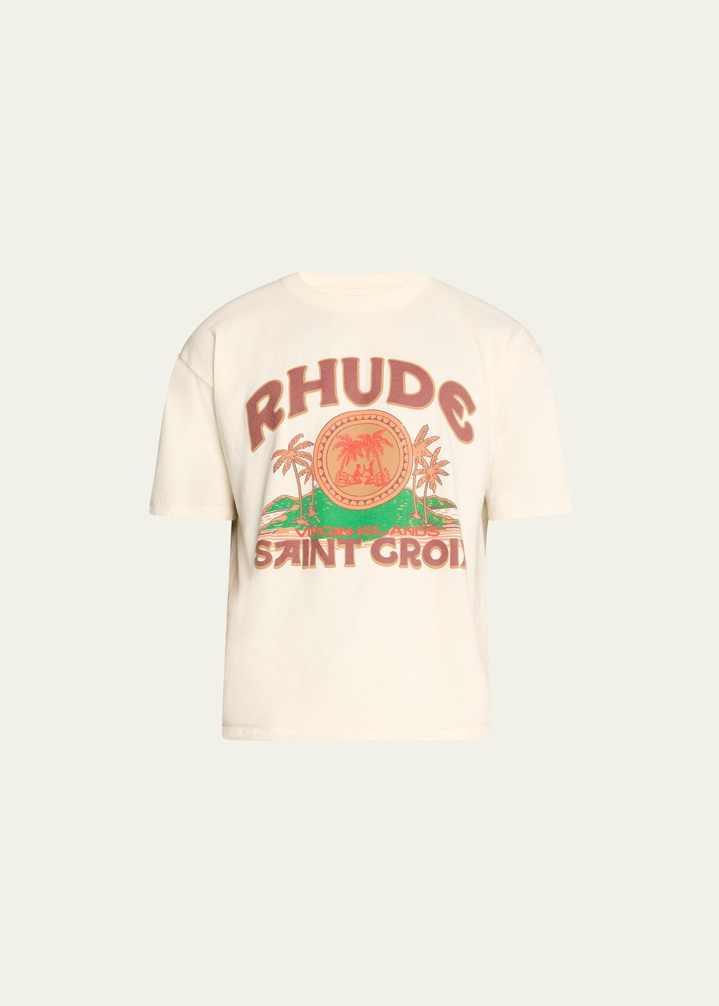 Rhude Saint Croix Tee in Cream Product Image