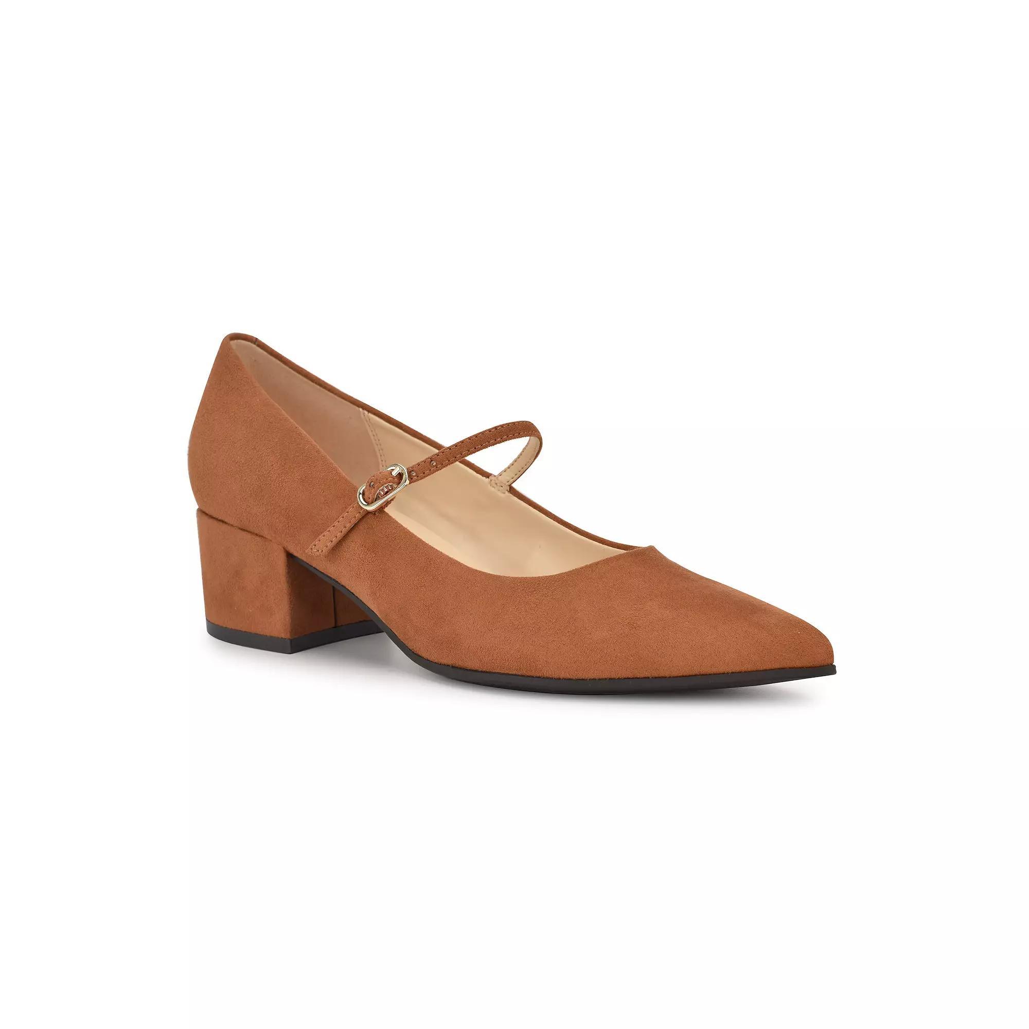 Nine West Pins Women's Block Heel Pointy Toe Dress Pumps, Size: 8.5, Dark Natural Product Image