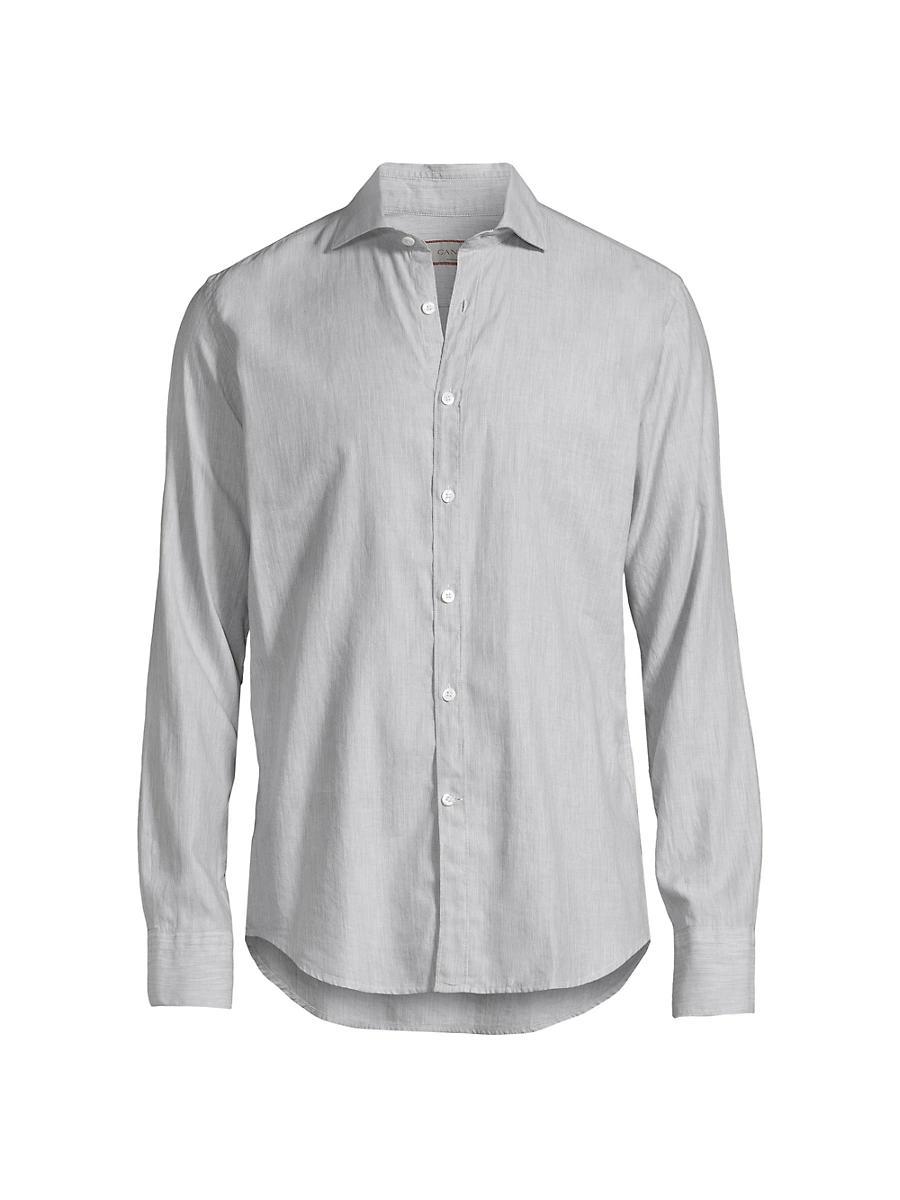Mens Cotton Button-Front Shirt Product Image