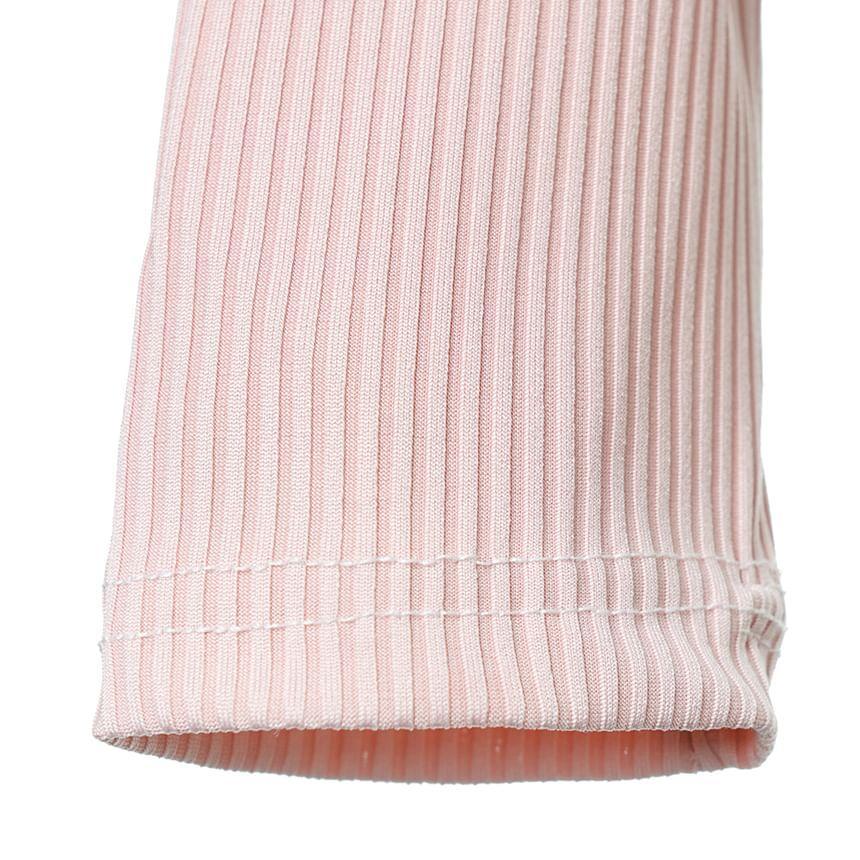 Long-Sleeve Plain Balletcore Crop Top / Mid Rise Tiered Mini Skirt Product Image