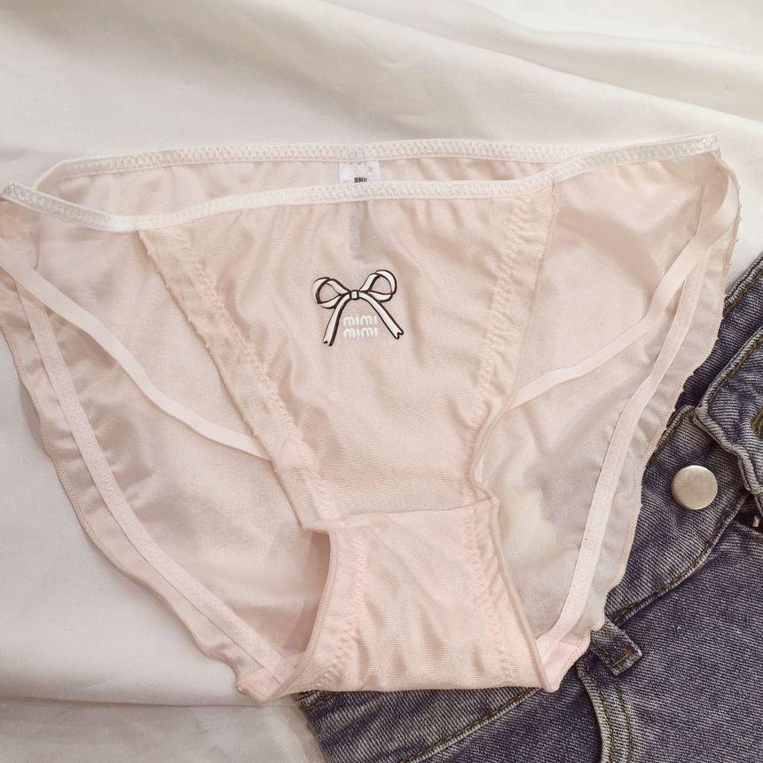 Lettering Bow Print Bikini Panties Product Image