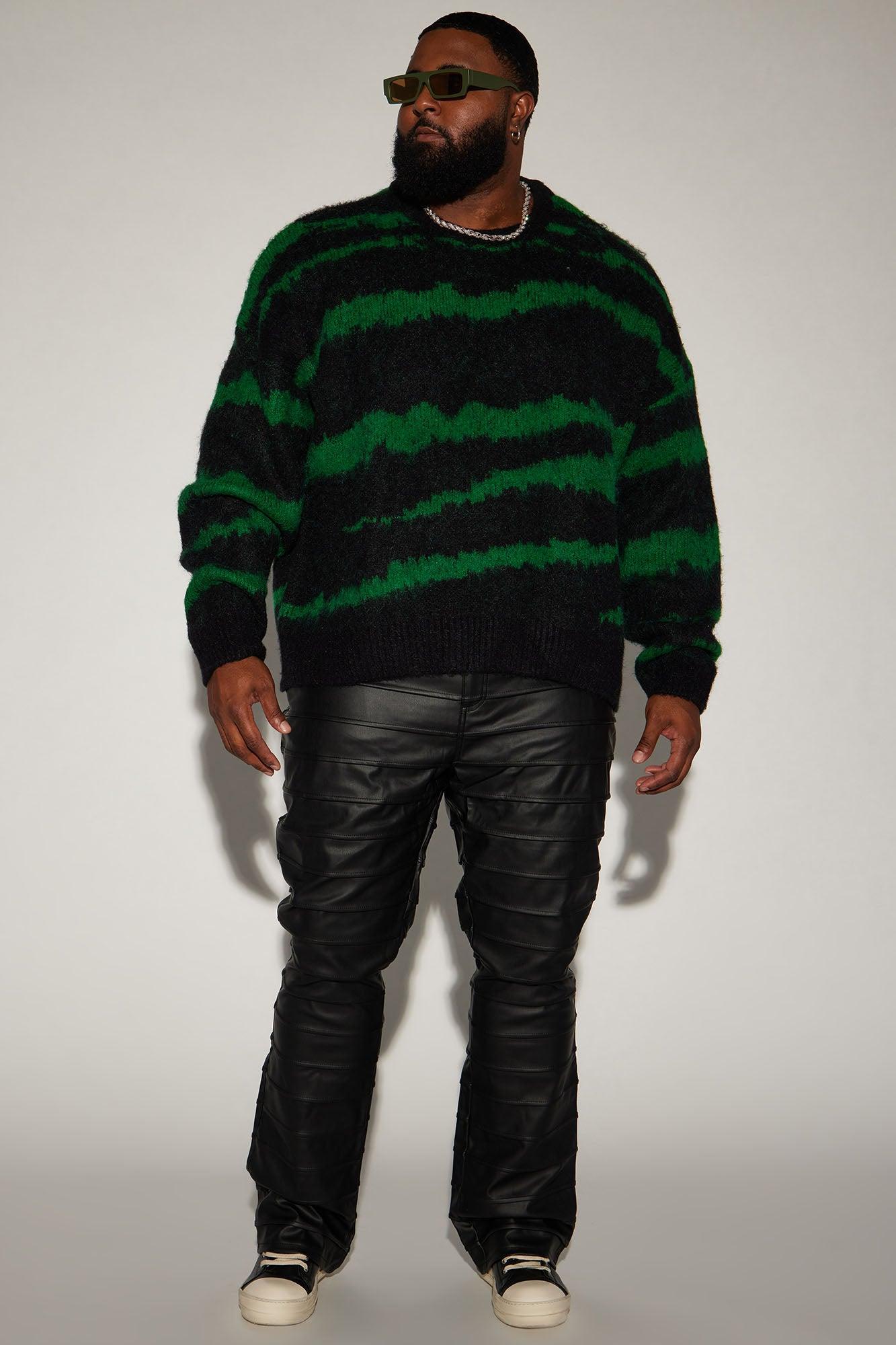 In The Game Crewneck Sweater - Black/Green Product Image