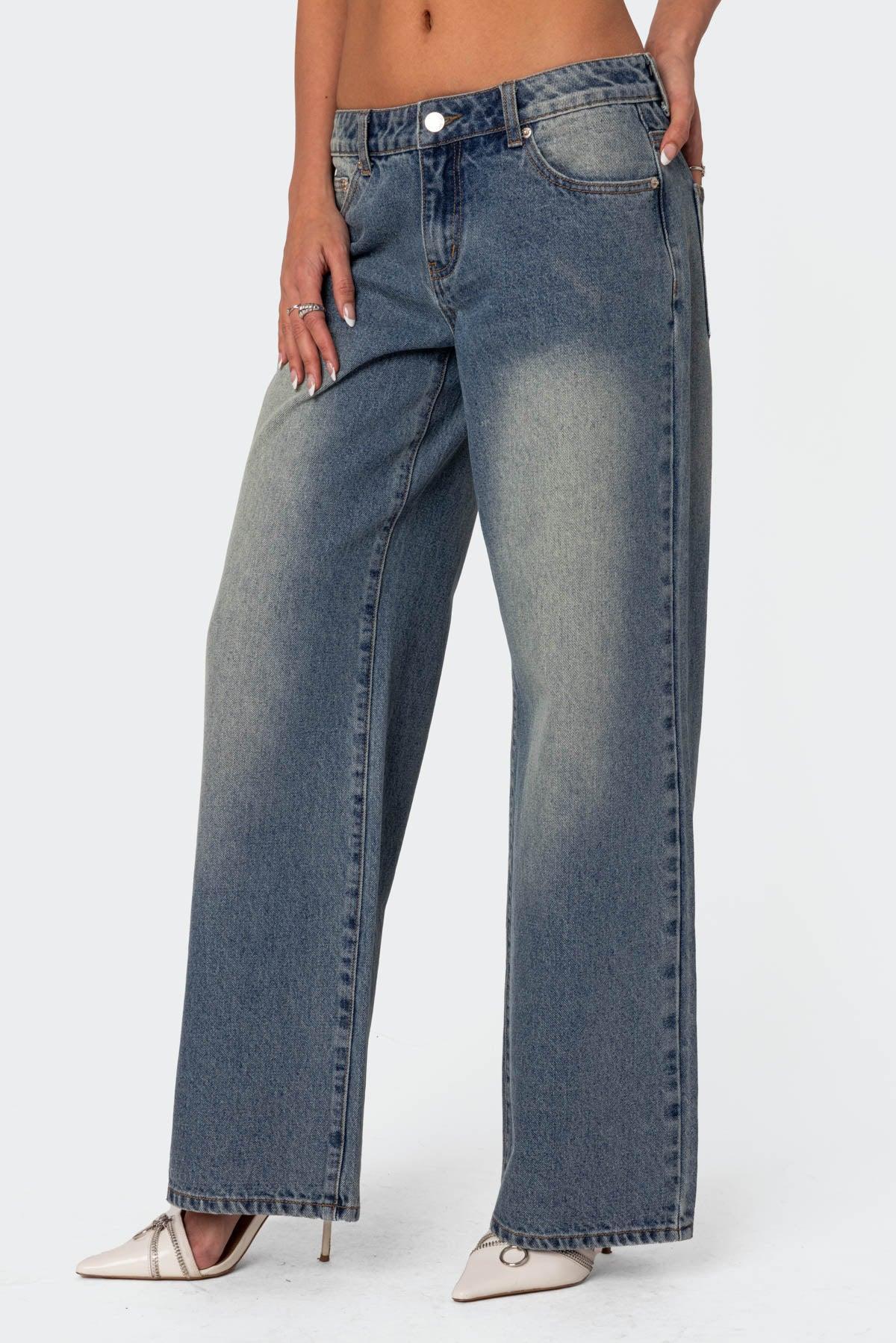 Magda Low Rise Acid Wash Jeans Product Image