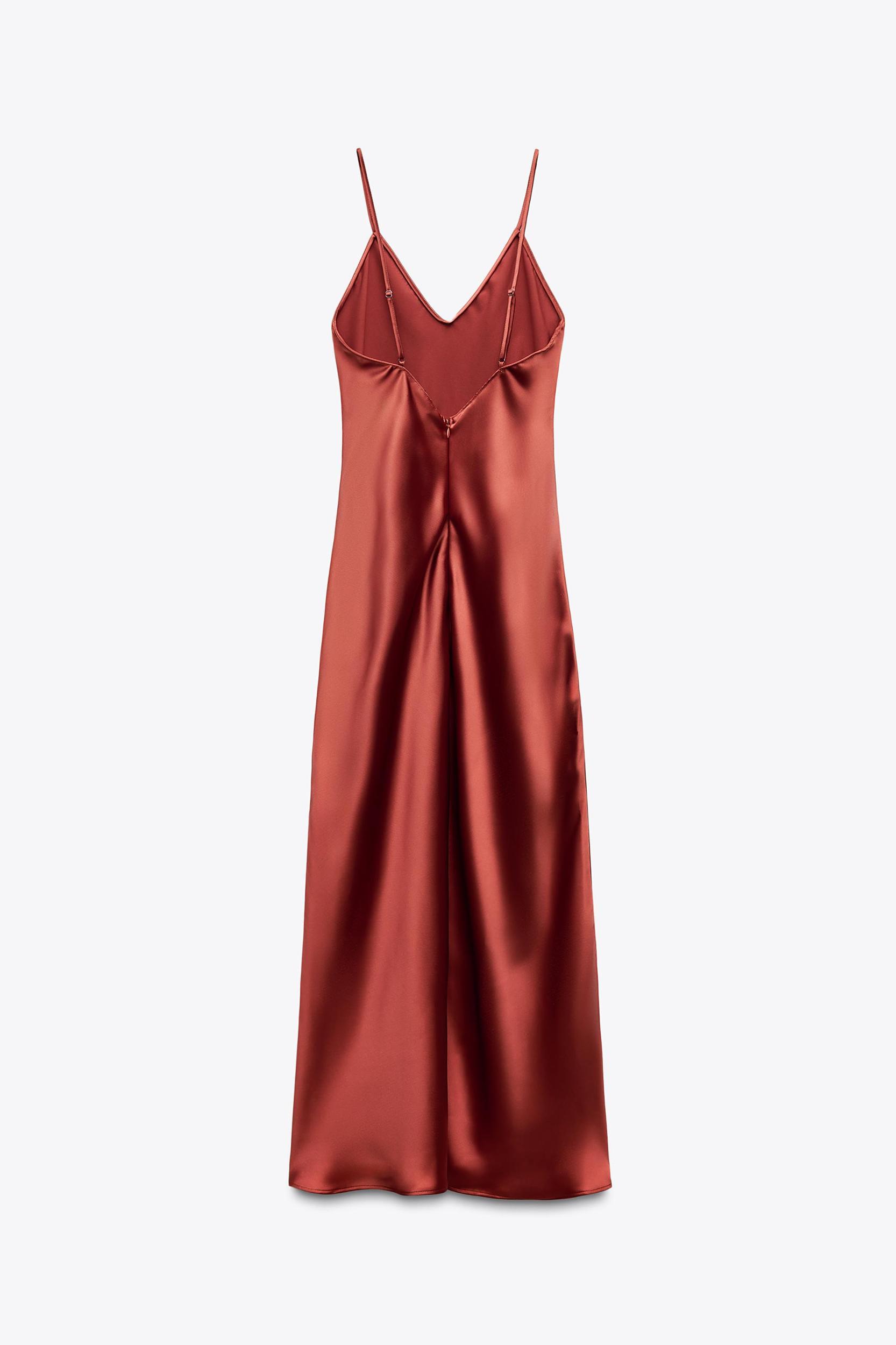 SATIN EFFECT MIDI DRESS Product Image