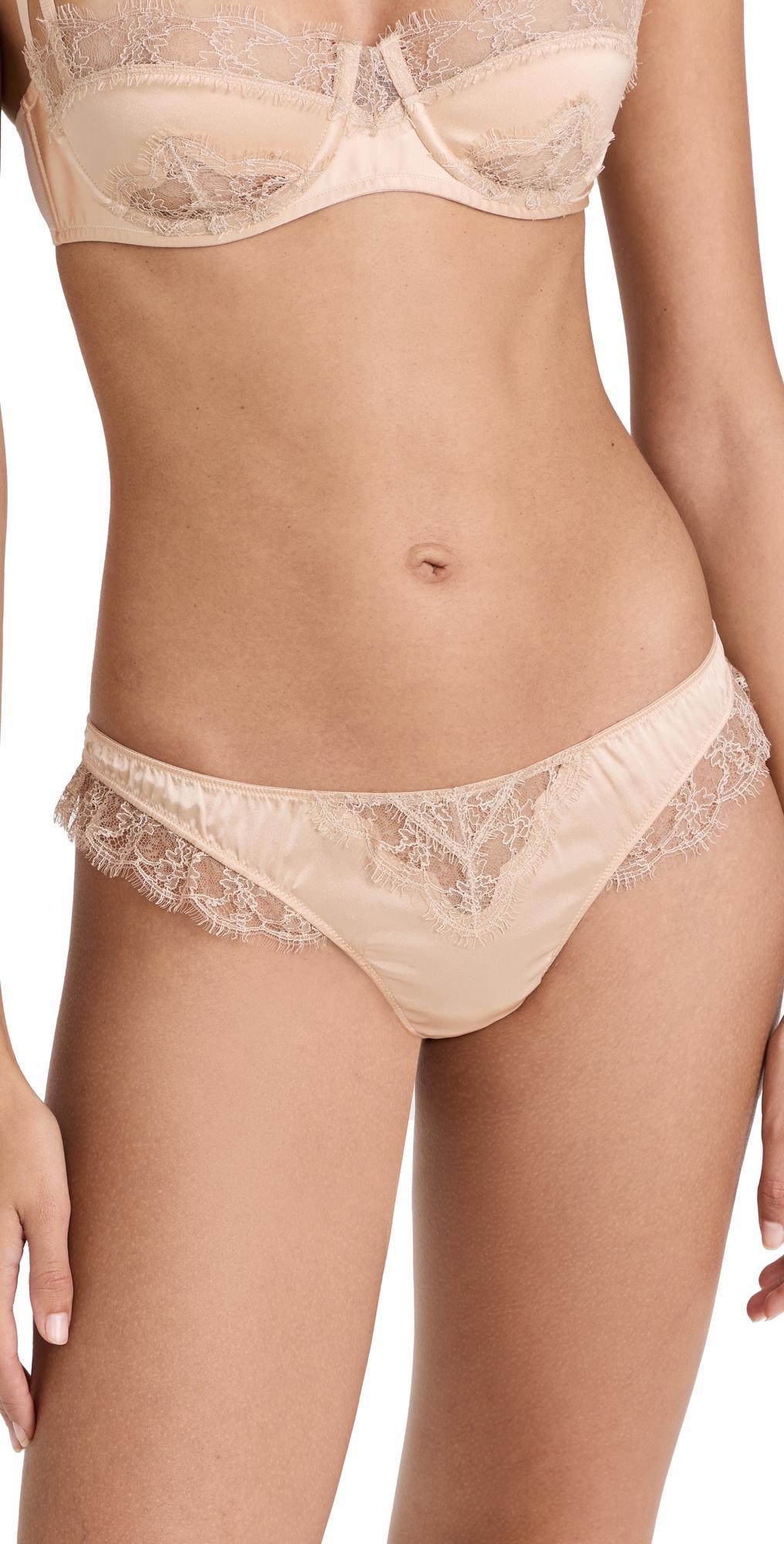 Kiki De Montparnasse Lace Inset Thong Chamapgne S Product Image