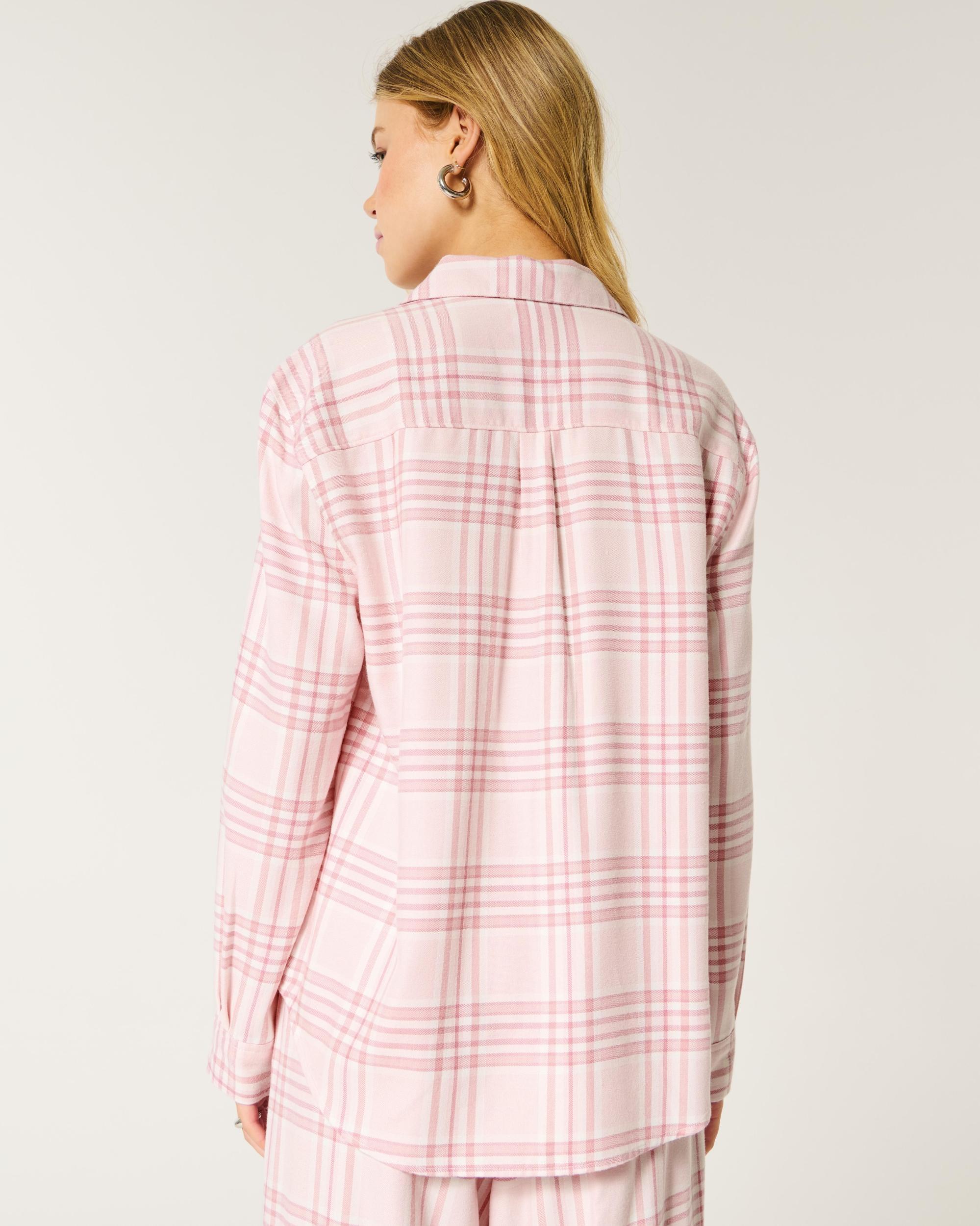 Long-Sleeve Flannel Pajama Top Product Image