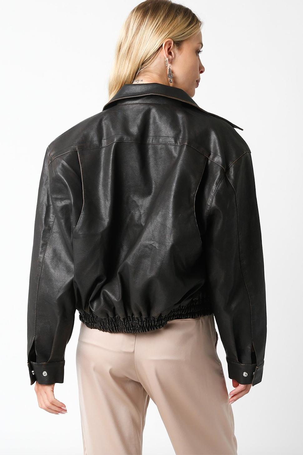 Faux Leather Jacket Product Image