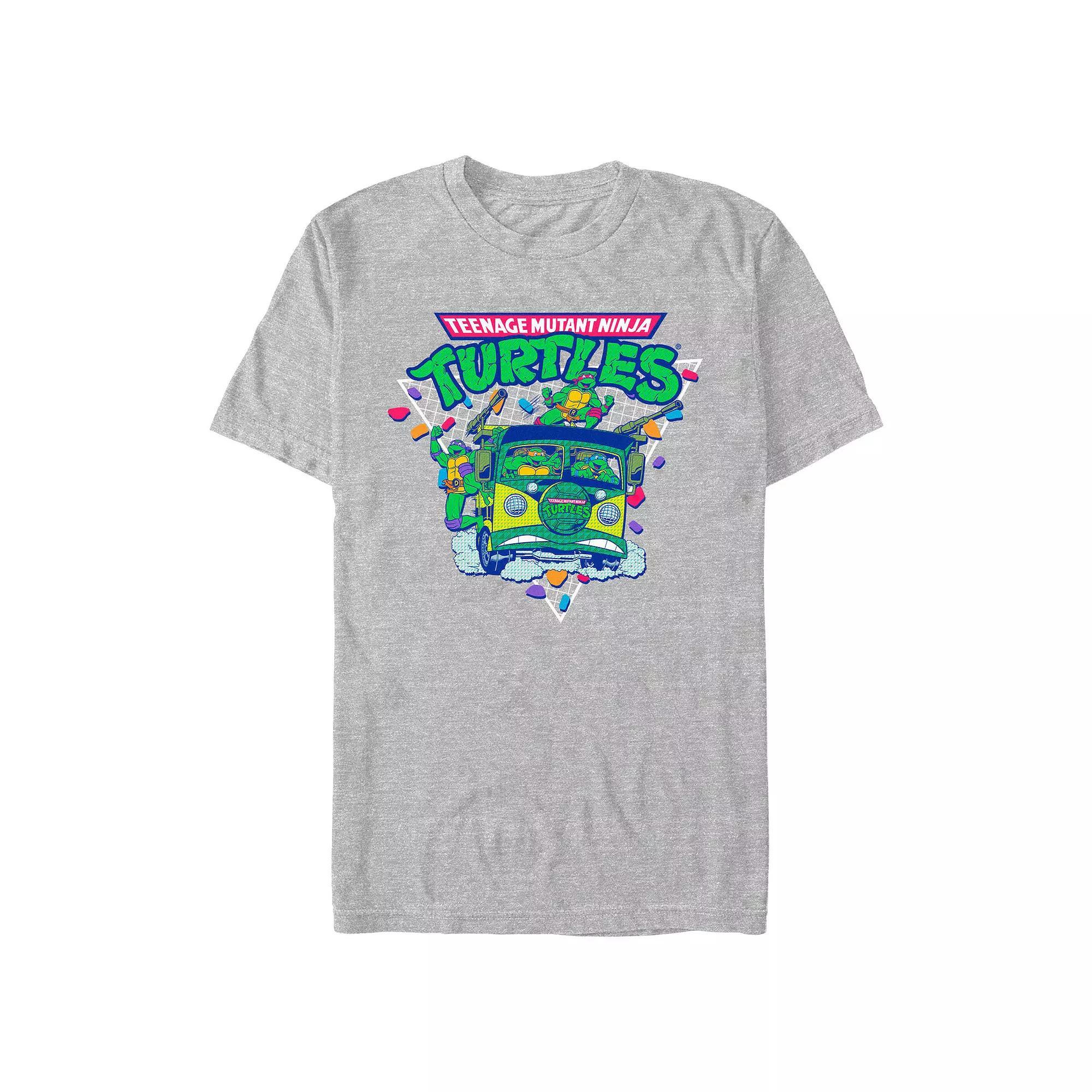 Mens Teenage Mutant Ninja Turtles Crazy Drive Graphic Tee Athletic Grey Product Image