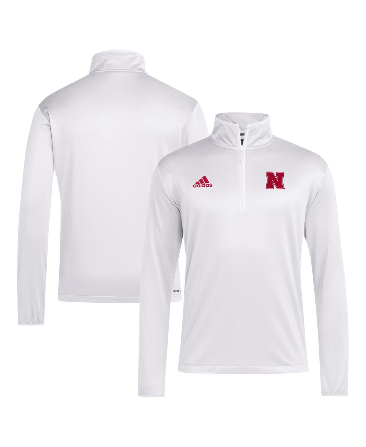 Men's adidas White Nebraska Huskers Coaches Sideline Quarter-Zip Top, Size: 2XL Product Image